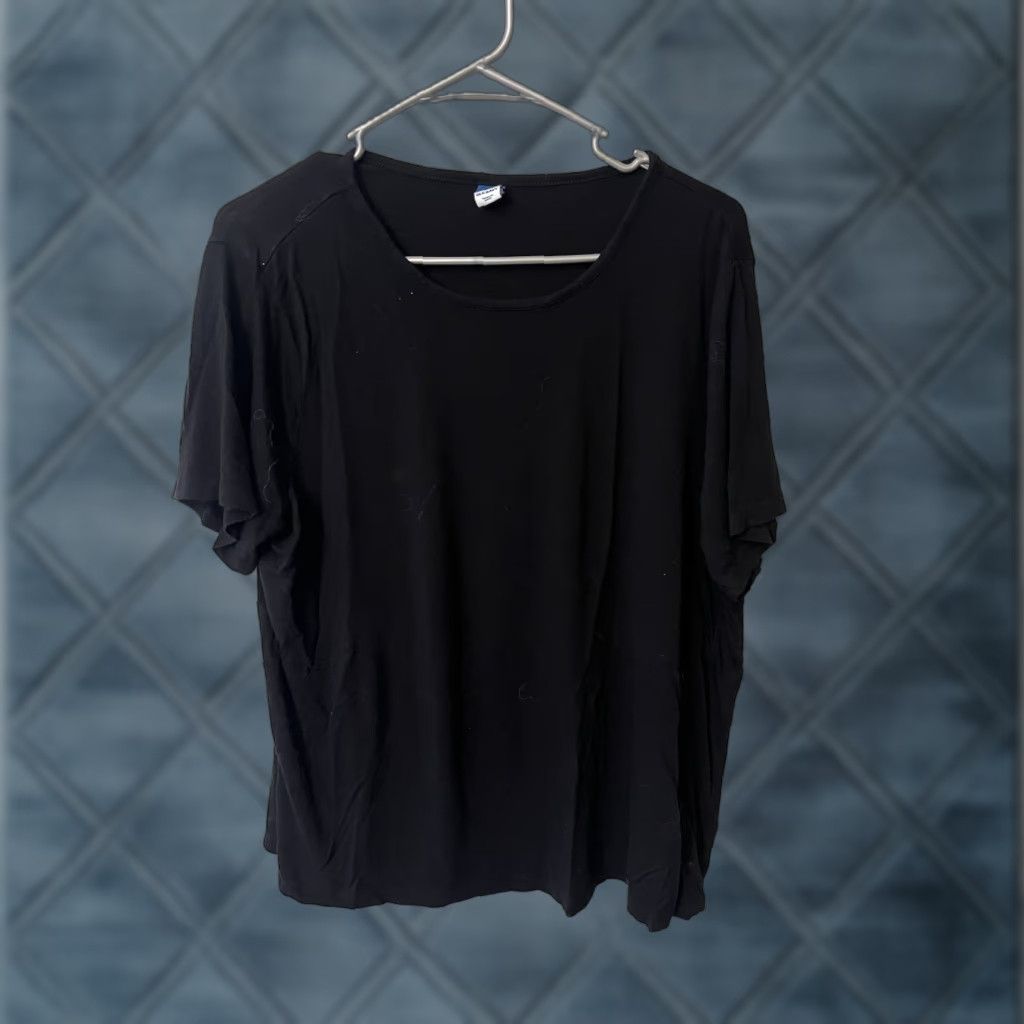Old Navy VINTAGE? Old Navy Luxe Short Sleeve Tshirt Round Neck Black Large Size L / US 10 / IT 46 - 1 Thumbnail
