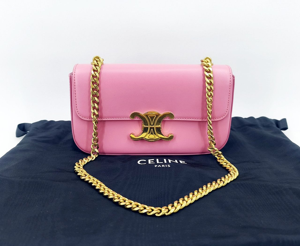 Celine CELINE Triomphe shoulder gold chain pink bag Size ONE SIZE - 1 Thumbnail