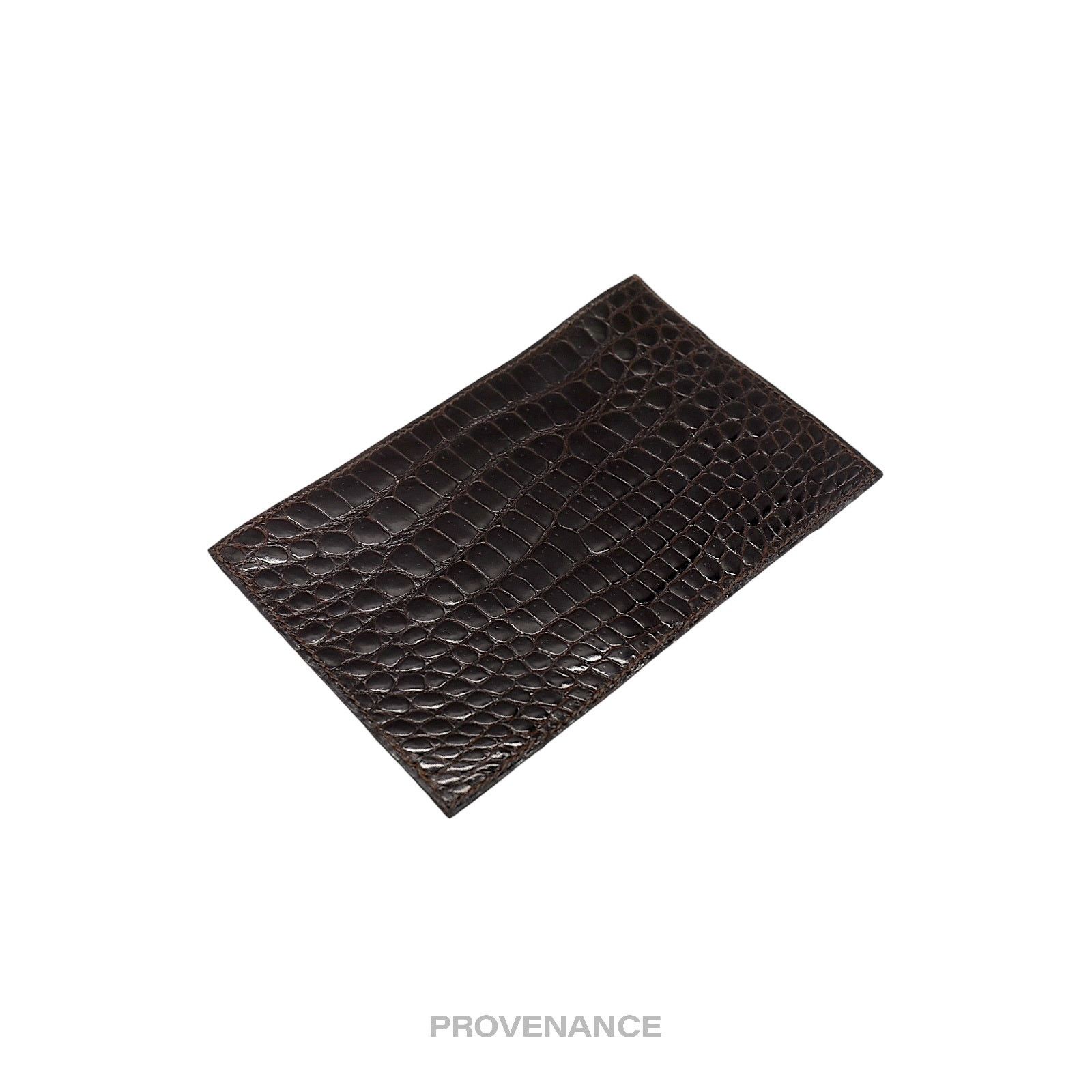 Hermes 🔴 Hermes Note Card Wallet - Chocolate Brown Crocodile Size ONE SIZE - 5 Thumbnail