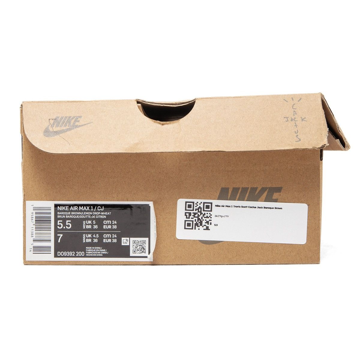 Nike Air Max 1 Travis Scott Cactus Jack Baroque Brown Size US 5.5 / EU 38 - 9 Thumbnail