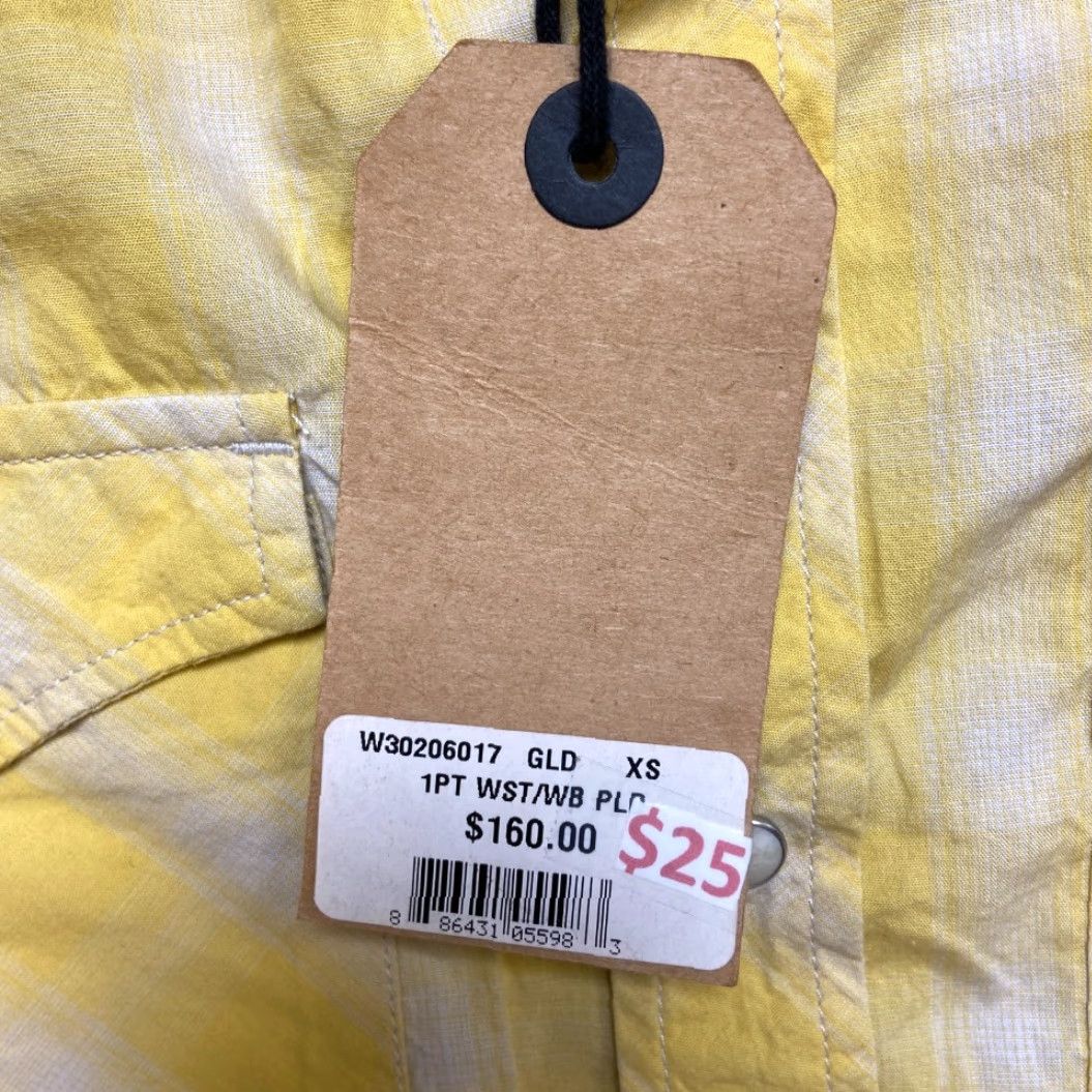 Vintage VINTAGE Civilianaire Sports Shirt Mens XS Yellow Plaid Snap Button Up Round Hem Size US XS / EU 42 / 0 - 6 Thumbnail