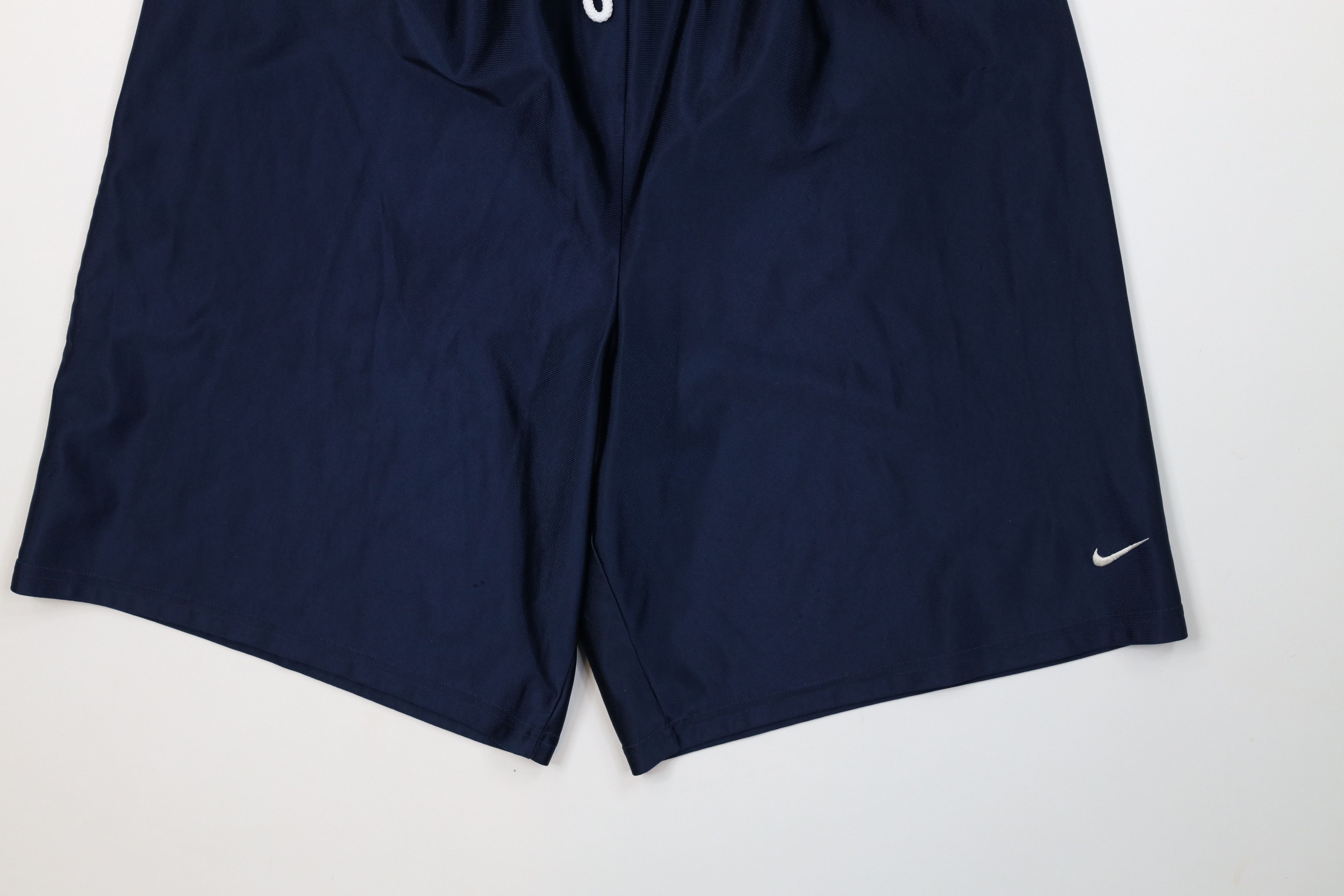 Nike Vintage Nike Mini Swoosh Silky Polyester Shorts Blue Dazzle Size US 36 / EU 52 - 4 Thumbnail