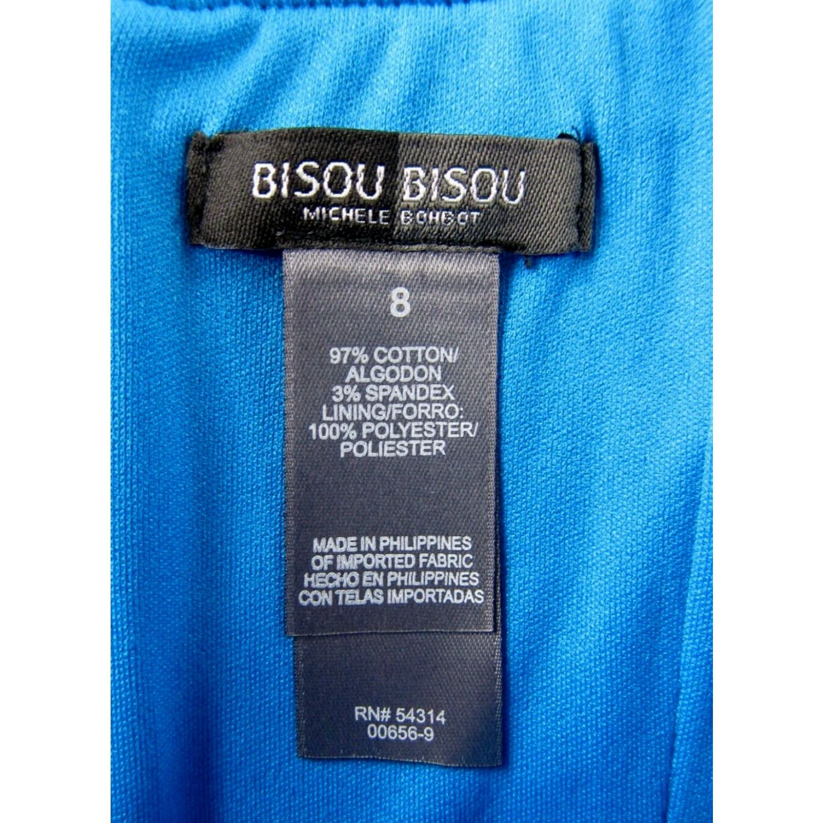 Vintage BISOU BISOU Royal Blue Beaded Pleated Spaghetti Strap Mini Sheath Dress 8 Size M / US 6-8 / IT 42-44 - 3 Thumbnail