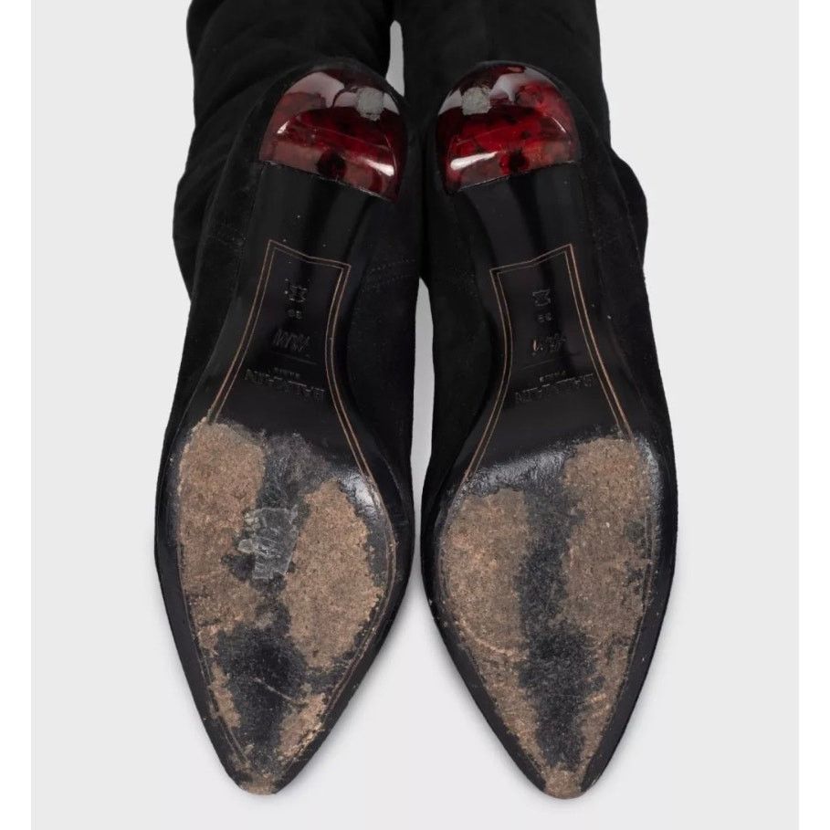 Balmain Balmain x H&M Black Suede Over-the-Knee Boots - Size 39 Size US 8 / IT 38 - 5 Thumbnail