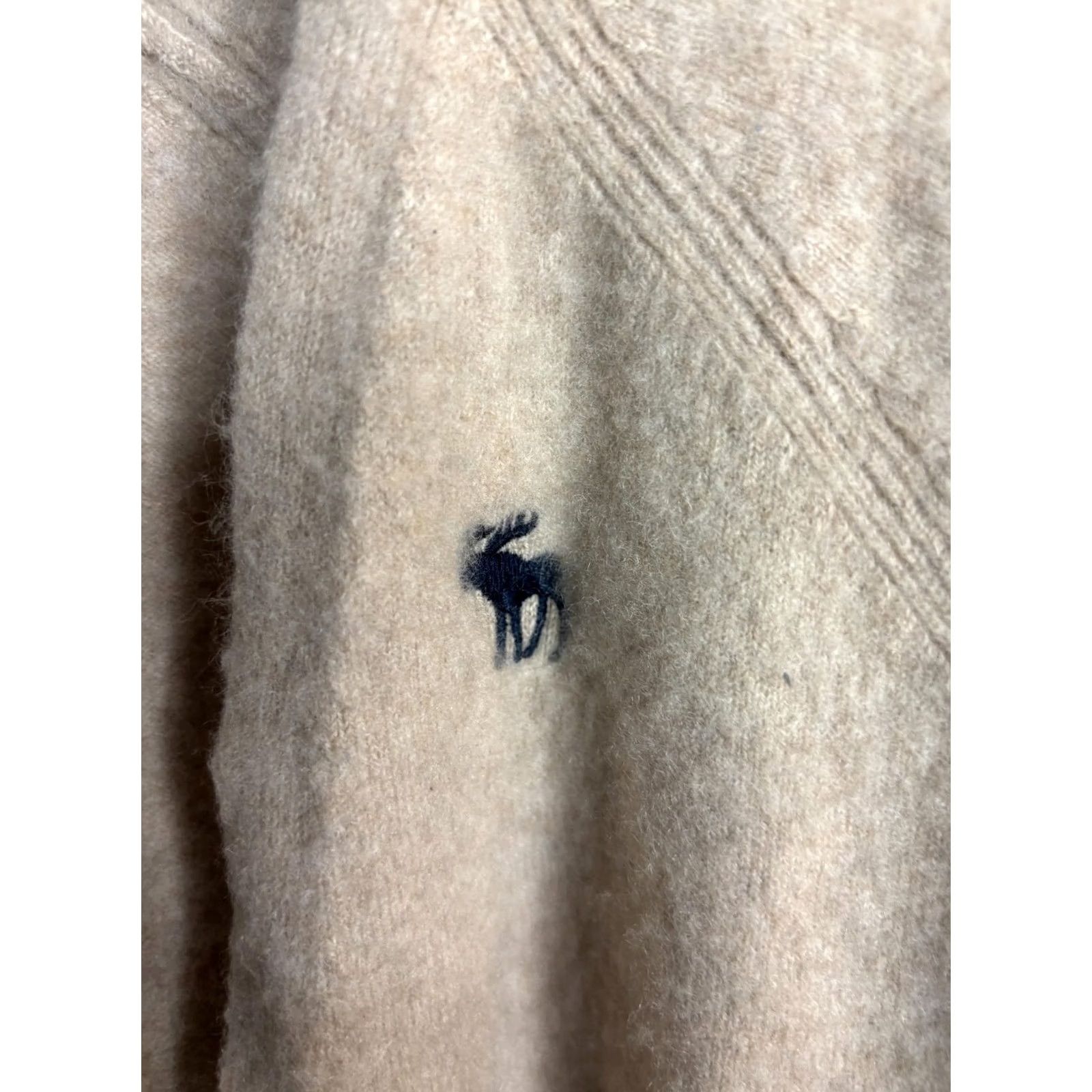 Abercrombie & Fitch VINTAGE Abercrombie & Fitch Cardigan Womens Small Beige Cashmere Open Front Pockets Size S / US 4 / IT 40 - 4 Thumbnail