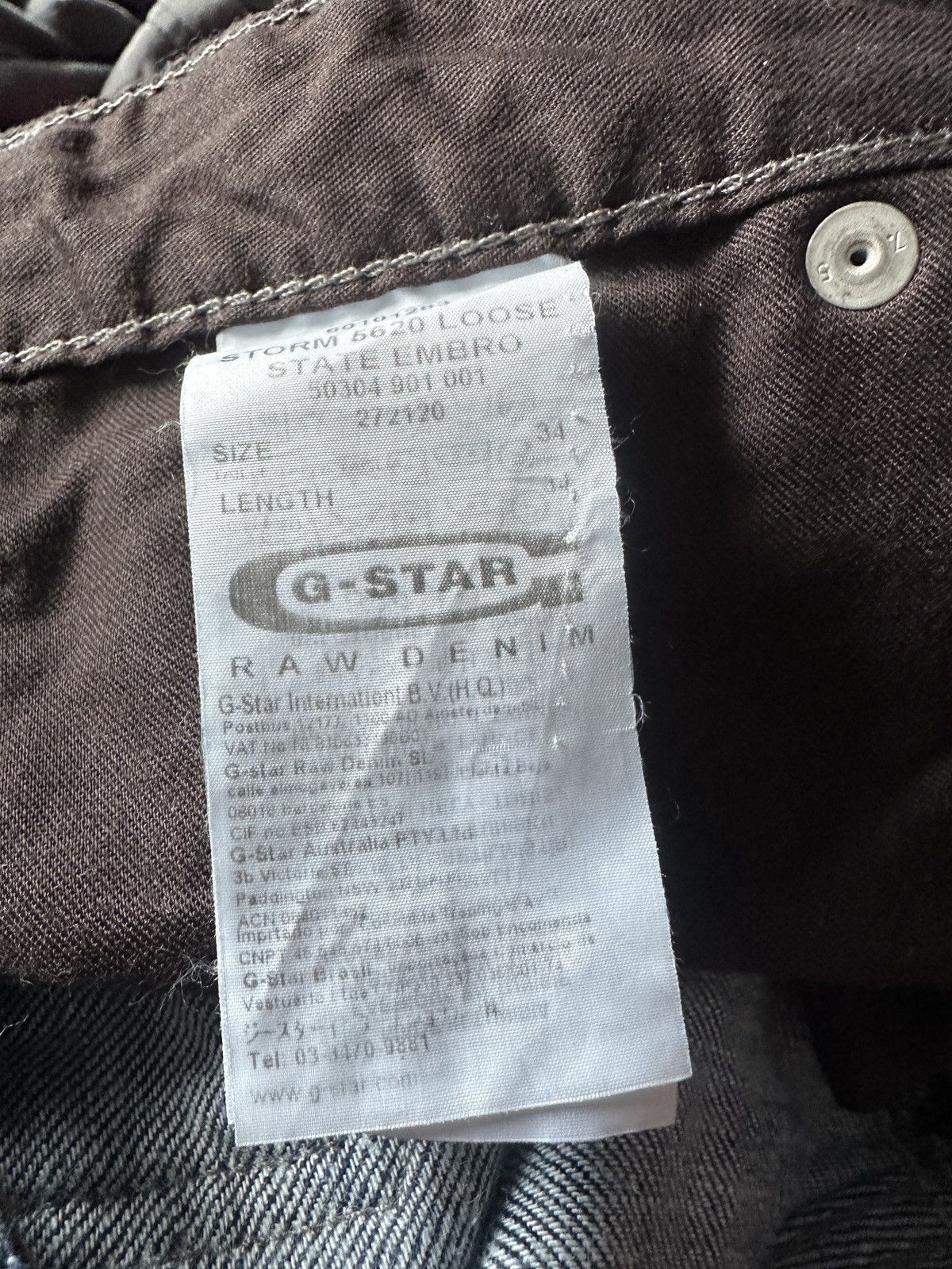 G-Star G Star Storm Elwood 5620 Loose State Embro W34/L34 Jeans Size US 34 / EU 50 - 11 Thumbnail