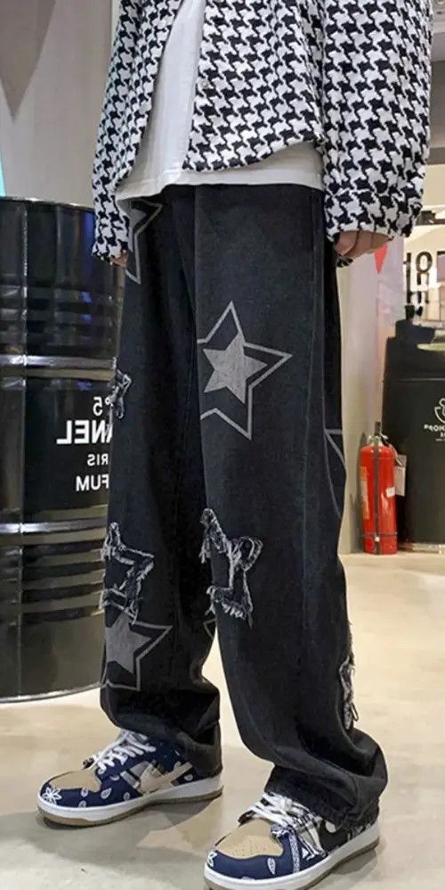 Japanese Brand Manami x Rena Black Color STAR Graphic Denim Jeans Size US 30 / EU 46 - 7 Thumbnail