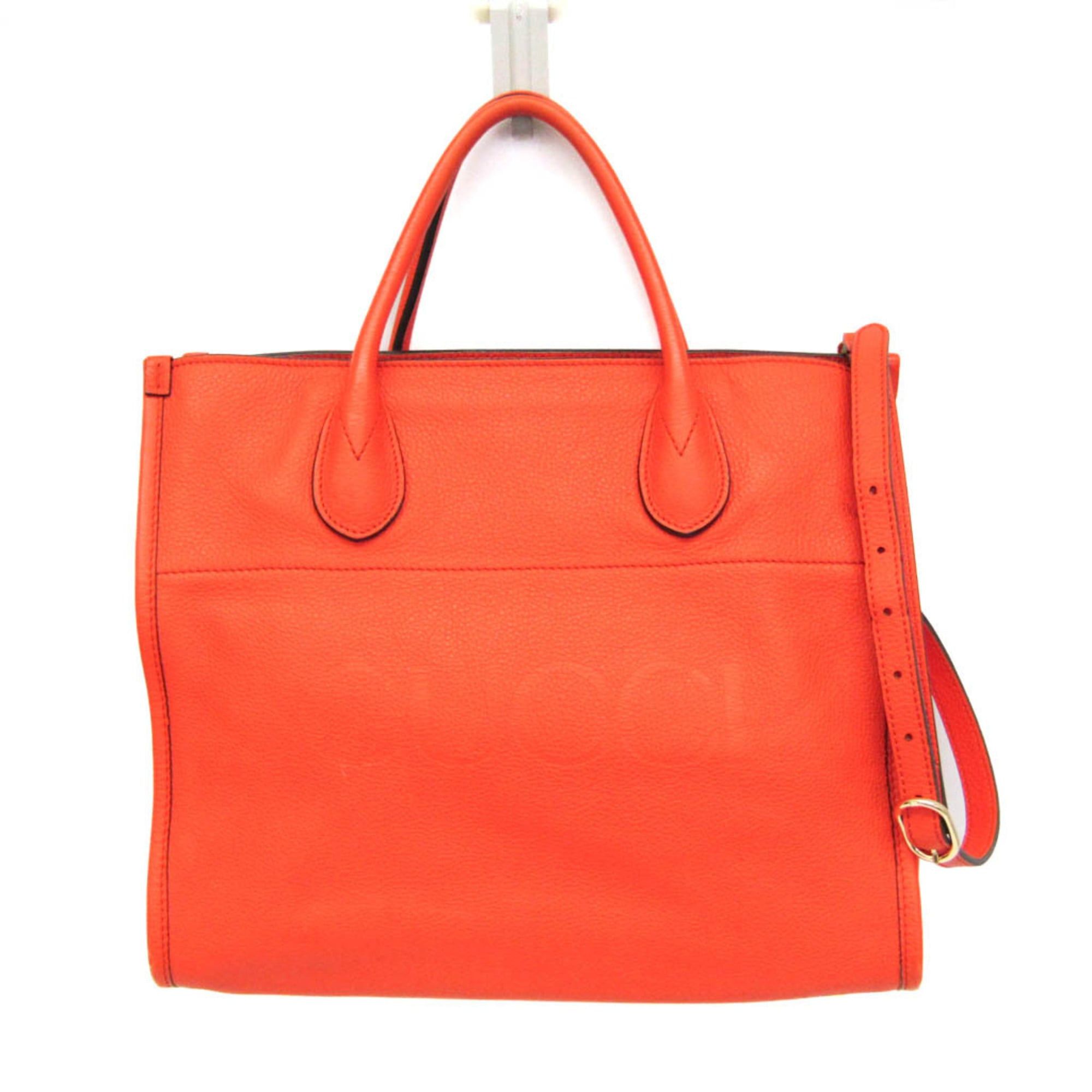 Gucci Gucci Logo Tote 674822 Women's Leather Handbag,Shoulder Bag Orange Size ONE SIZE - 1 Thumbnail