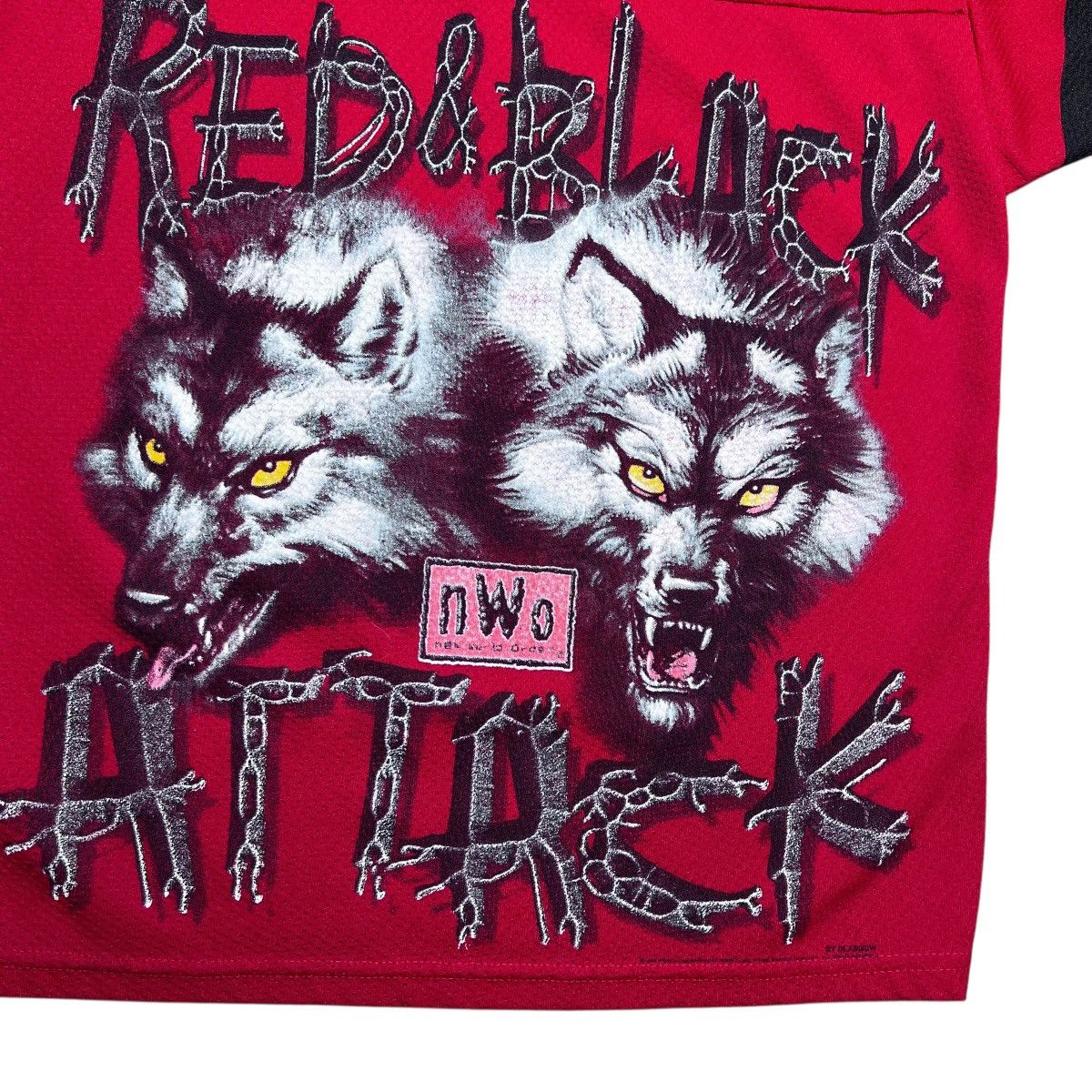 WCW/nWo 98 WCW New World Order NWO Red Black Attack Wolf Pack Jersey Size US S / EU 44-46 / 1 - 9 Thumbnail
