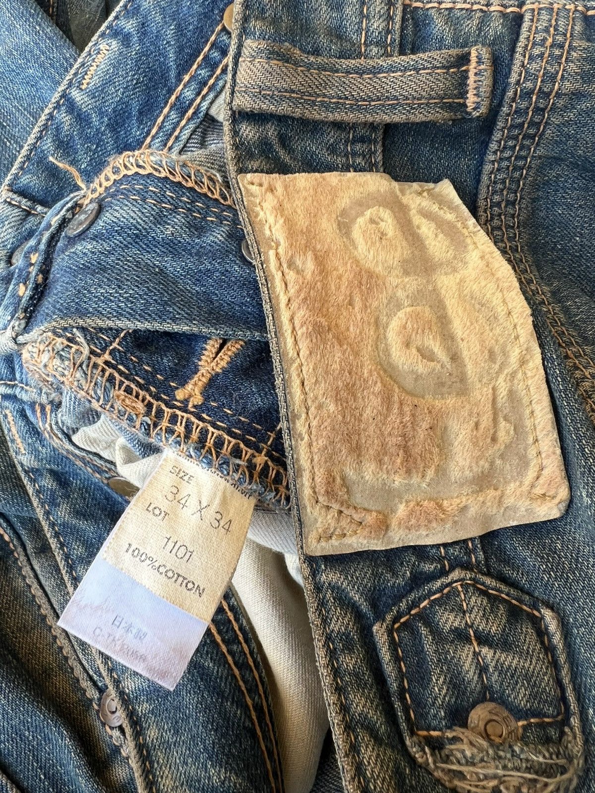 Lee Vintage 90s Lee Cowboy Mud Denim Selvedge Jeans Size US 33 - 23 Thumbnail