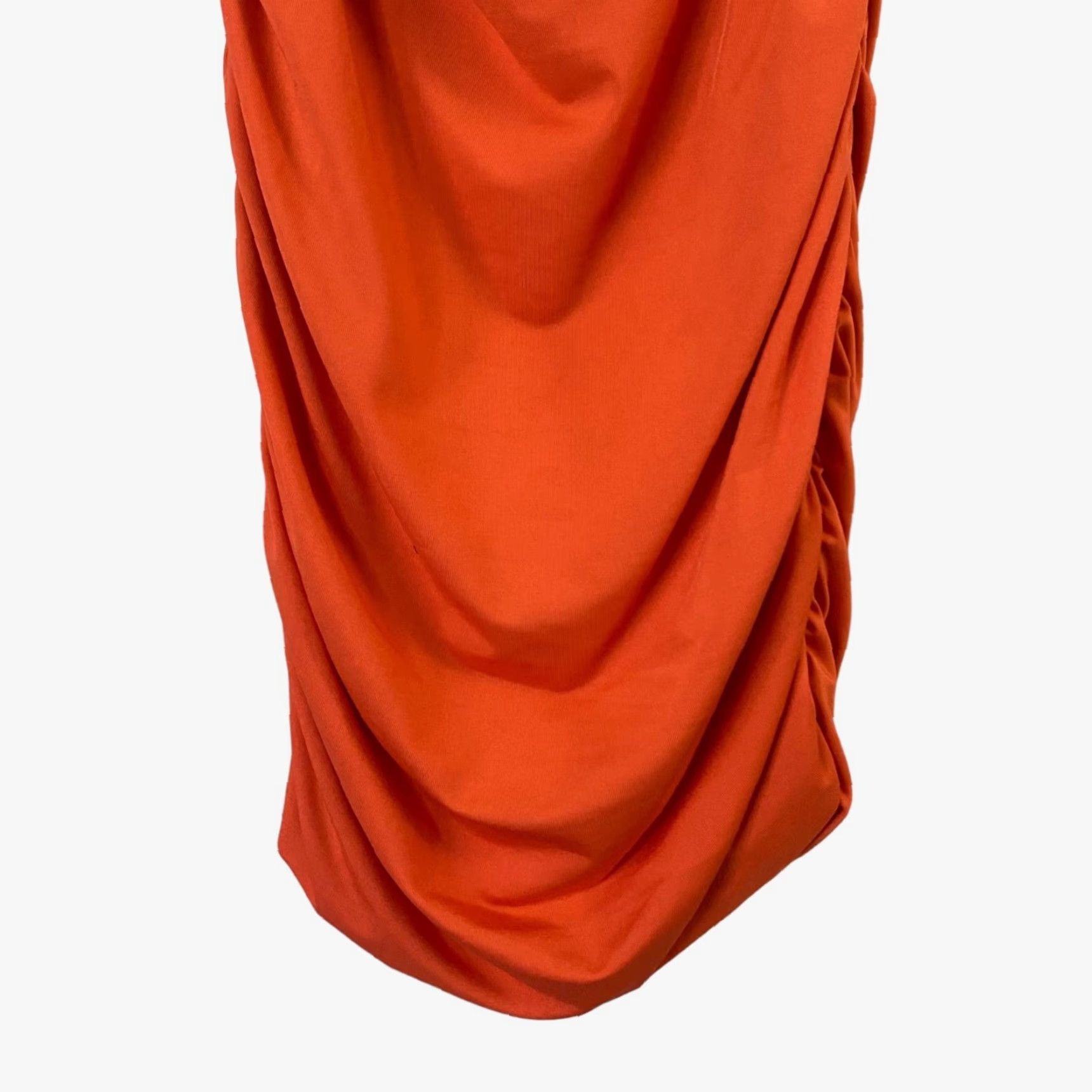 PRINCESS POLLY VINTAGE Princess Polly Ruched Bodycon Low-Back V-Neck Mini Dress Women's Size 2 Orange Size XS / US 0-2 / IT 36-38 - 7 Thumbnail