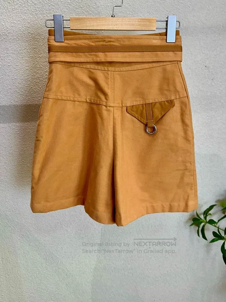 Hermes Hermes Caramel High Waisted Shorts Size 42" / US 20 - 2 Thumbnail