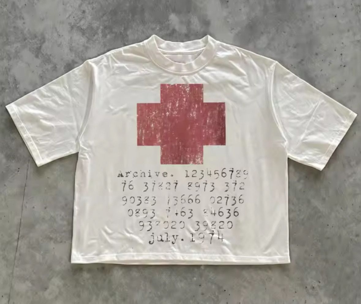 Other Streetwear Retro Red Cross Graphic White Cotton T-Shirt Size US XXL / EU 58 / 5 - 1 Thumbnail