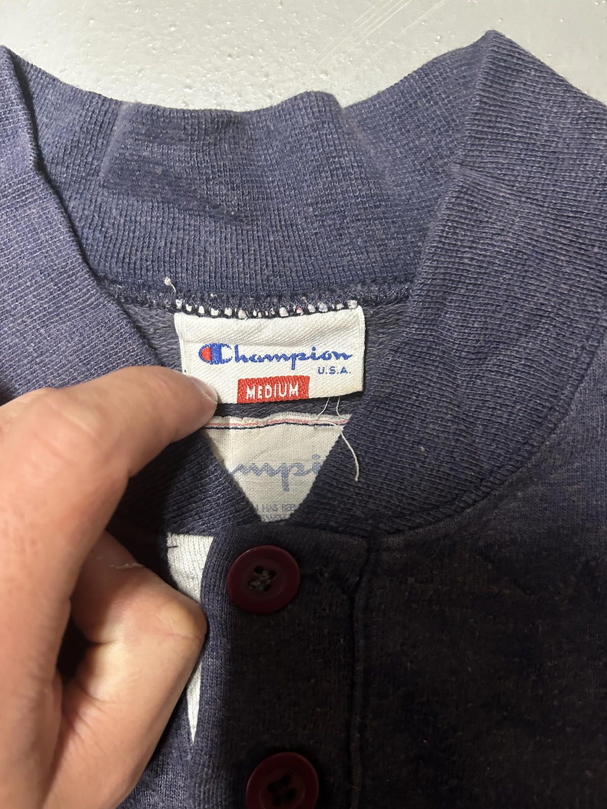 Champion Champion Long Sleeve Polo Shirt - Navy and Grey Size US M / EU 48-50 / 2 - 5 Thumbnail