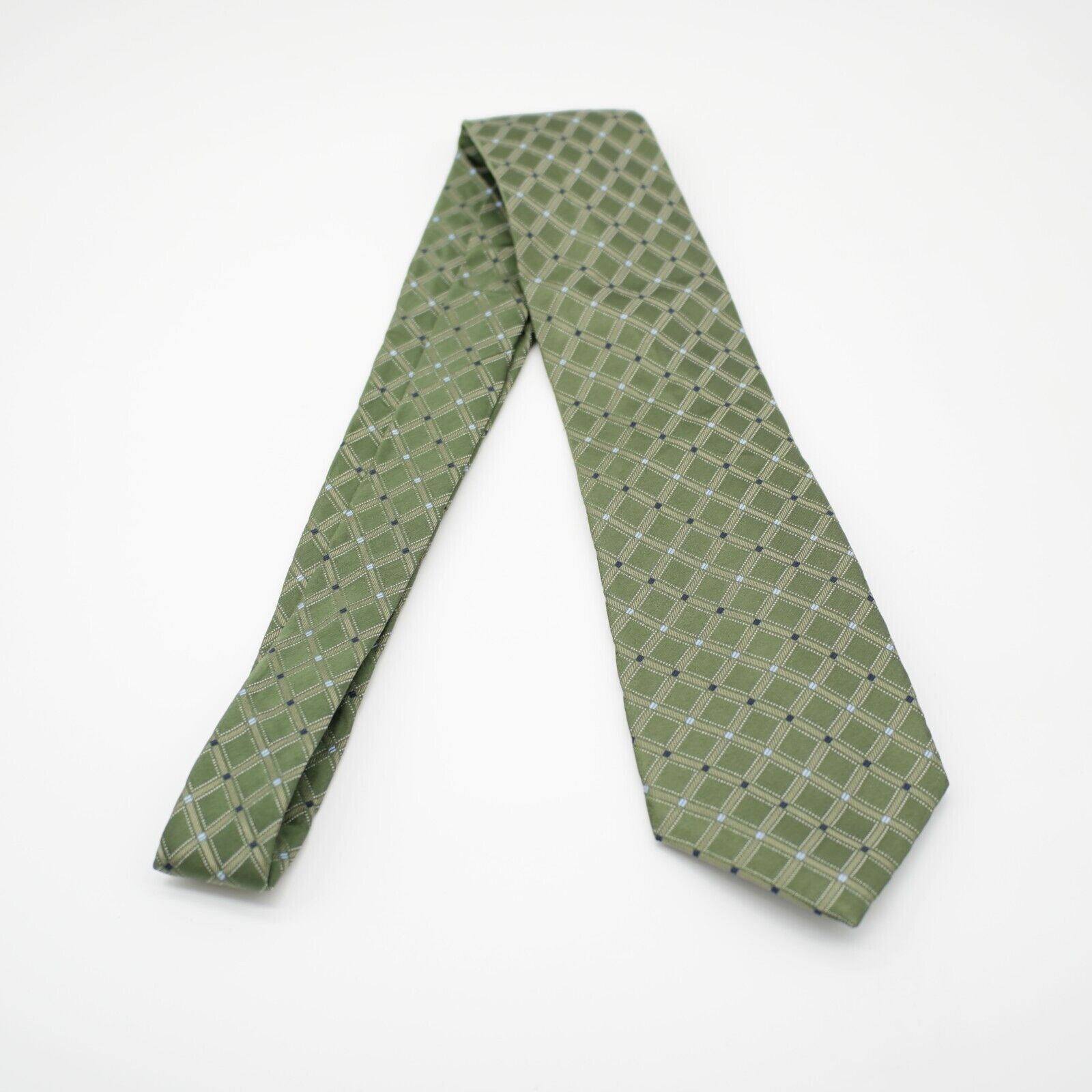 Nautica Nautica Green Woven Check Silk Tie Size ONE SIZE - 7 Thumbnail