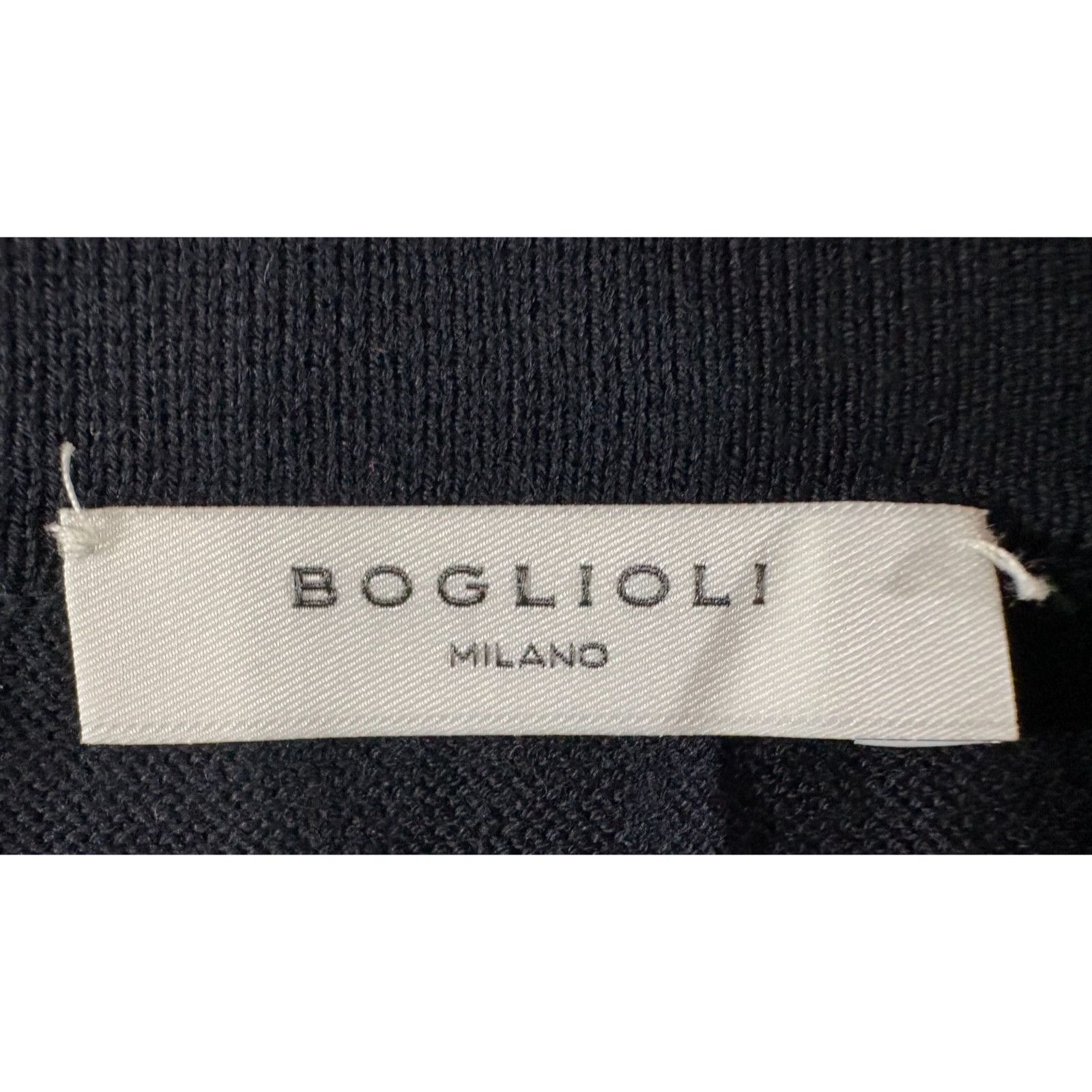 BOGLIOLI cotton knit Polo Sweater size M color navy cream NW