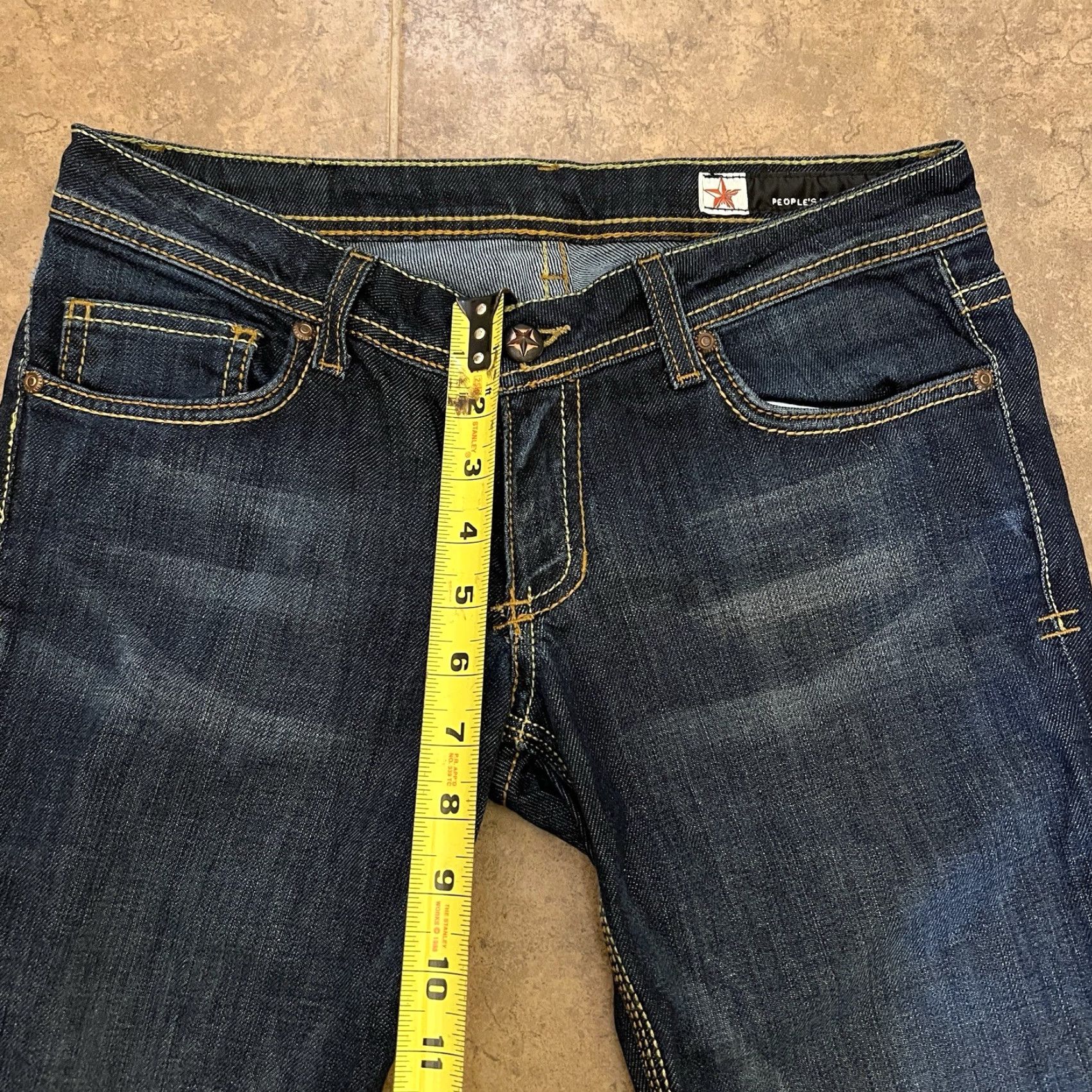 Vintage PEOPLE'S LIBERATION Jeans Bootcut Womens Size 26 Star Pockets Denim Blue 5-Pocket Design Distressed Bootcut Stars Modern Jeans Women’s Size 26" / US 2 / IT 38 - 6 Thumbnail
