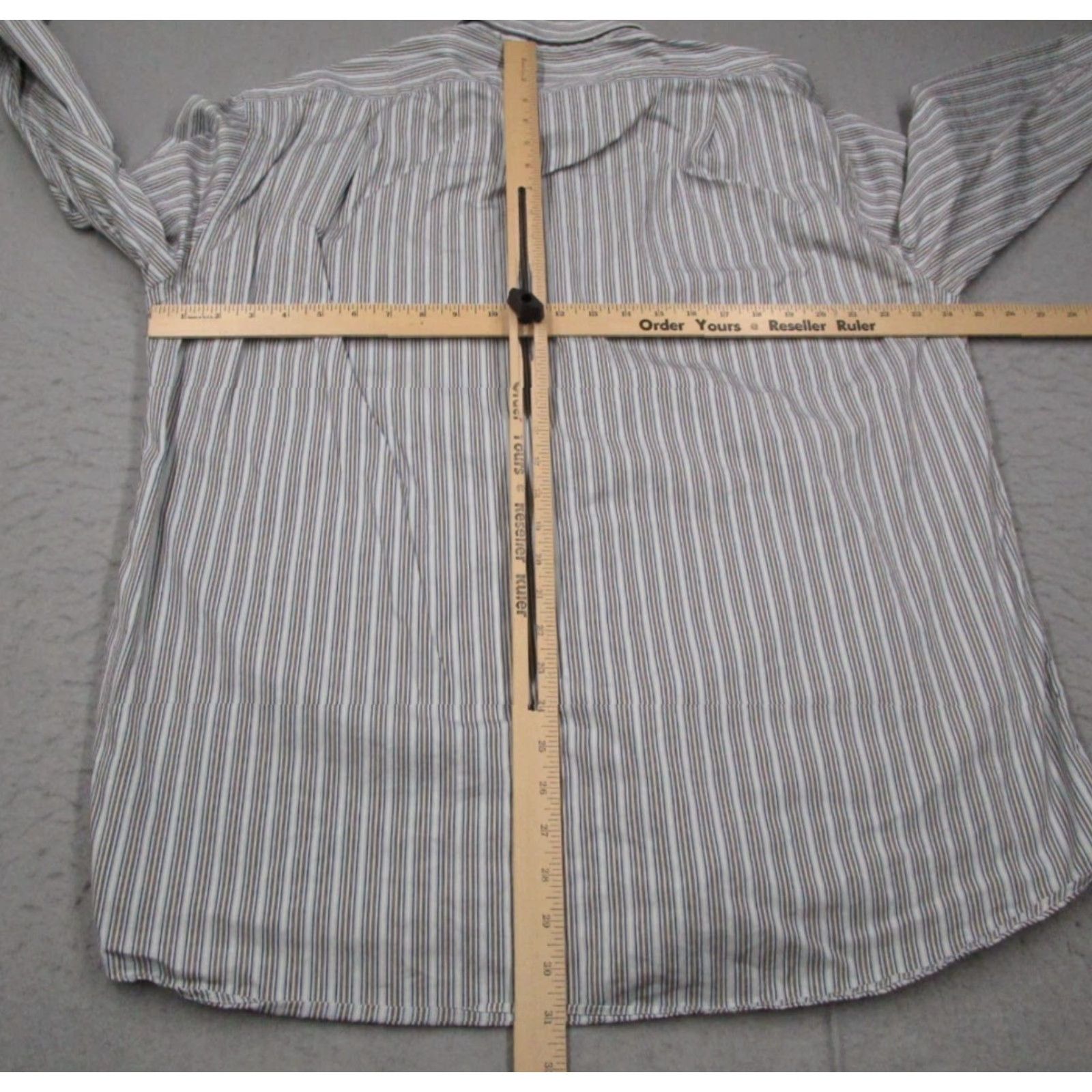 Canali CANALI Dress Shirt Men XL Blue Striped Button Up Textured 100% Cotton Made in Italy Size 46R - 6 Thumbnail