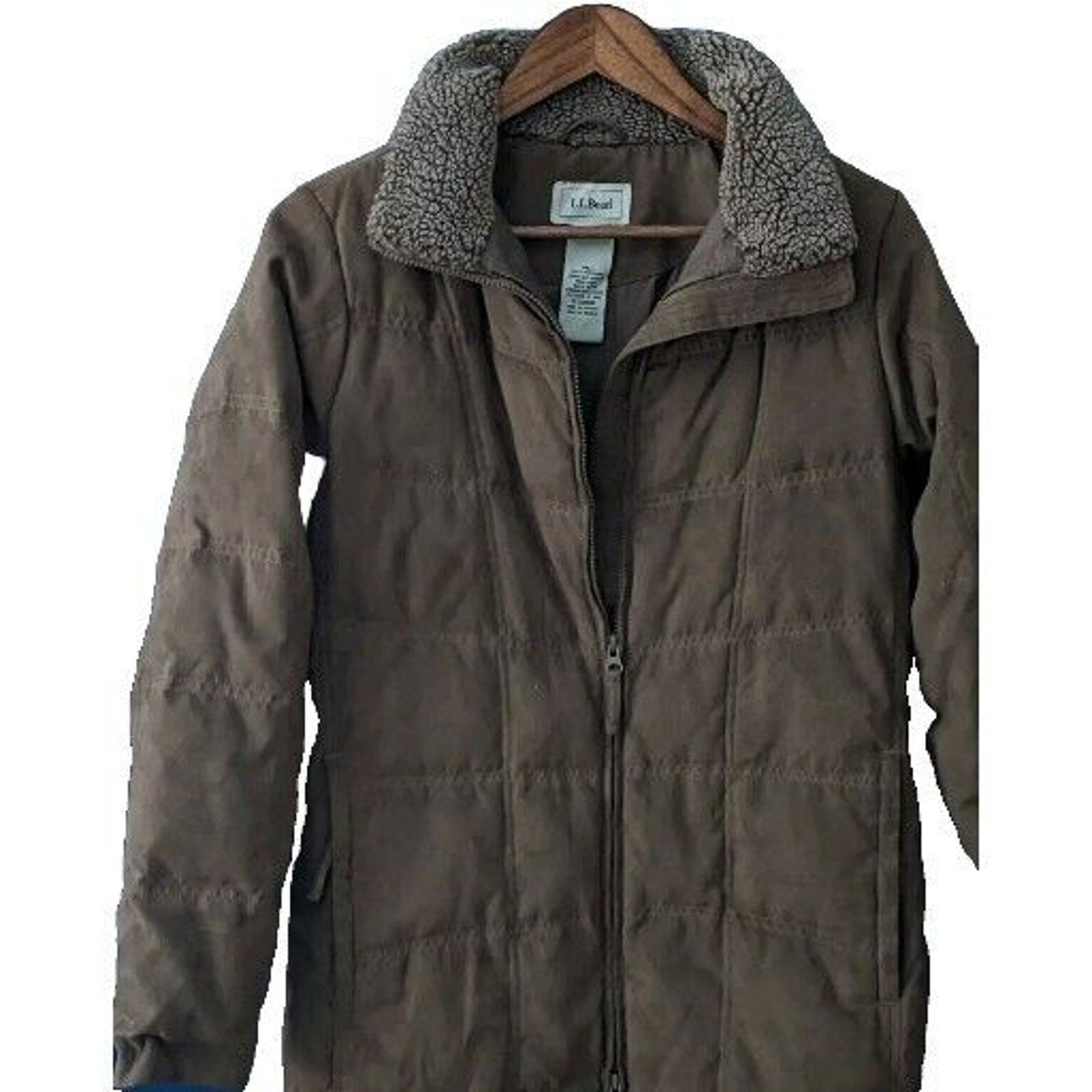 L.L. Bean LL Bean Women's Faux Suede Quilted Goose Down Puffer Coat Size M / US 6-8 / IT 42-44 - 1 Thumbnail