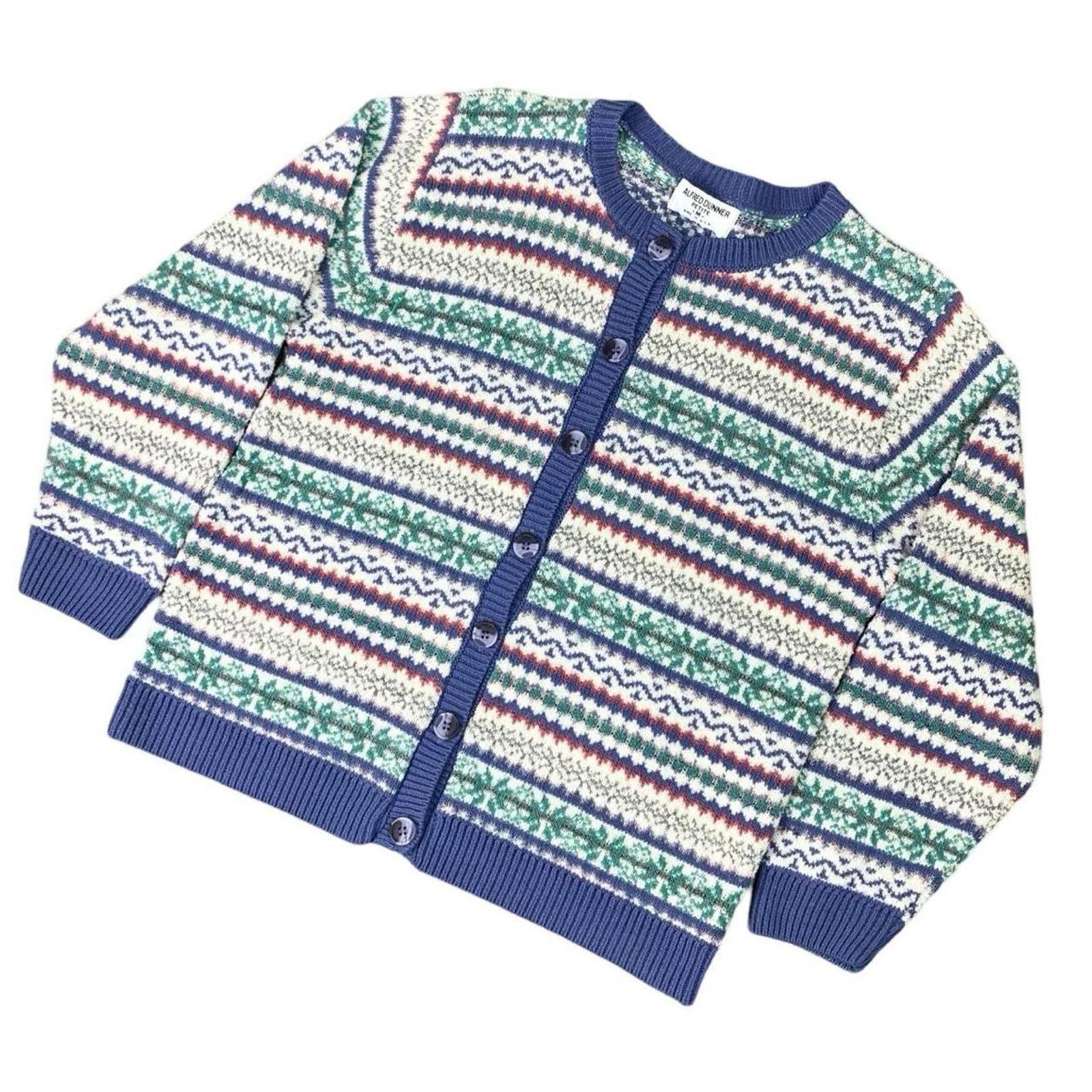 Vintage Vintage Alfred Dunner Knit Coquette Style Cardigan Sweater Size M / US 6-8 / IT 42-44 - 1 Thumbnail