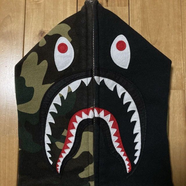Bape BAPE woodland camo Shark Full Zip Hoodie a bathing ape NIGO Size S / US 4 / IT 40 - 4 Thumbnail