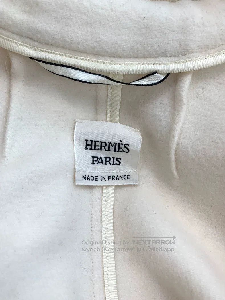 Hermes Hermes White leather patch coat Size XXS / US 00 / IT 34 - 4 Thumbnail