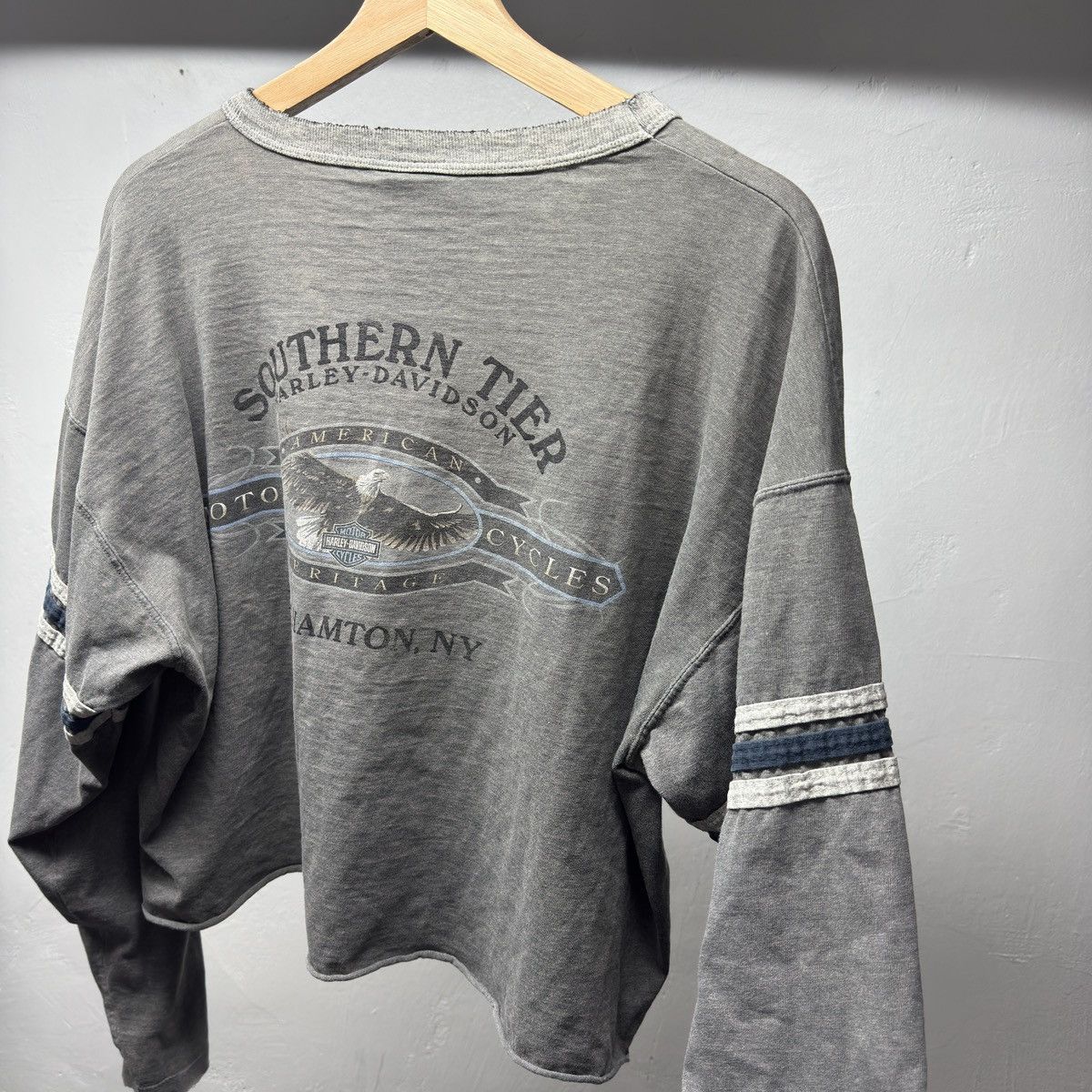 Harley Davidson Thrashed Distressed Cropped Harley Shirt ERD Grunge WCC Size US XL / EU 56 / 4 - 6 Thumbnail