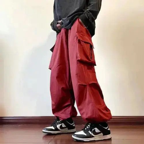 Jean Red Color Elastik Jogger Cargo Pant Size US 30 / EU 46 - 4 Thumbnail