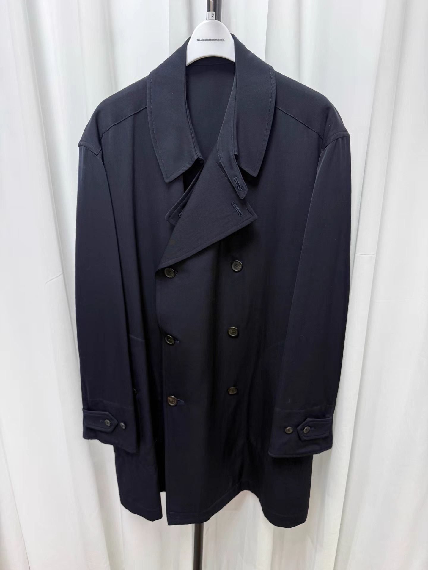 Yohji Yamamoto Black Double-Breasted Long Coat Size M Size US M / EU 48-50 / 2 - 1 Thumbnail