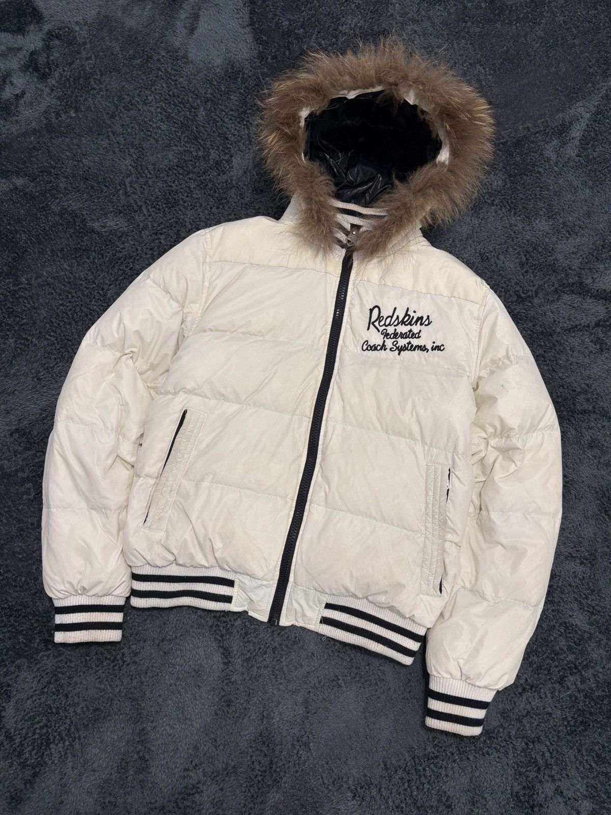 NFL Vintage Redskins Down Puffer Jacket with Fur Size US M / EU 48-50 / 2 - 1 Thumbnail