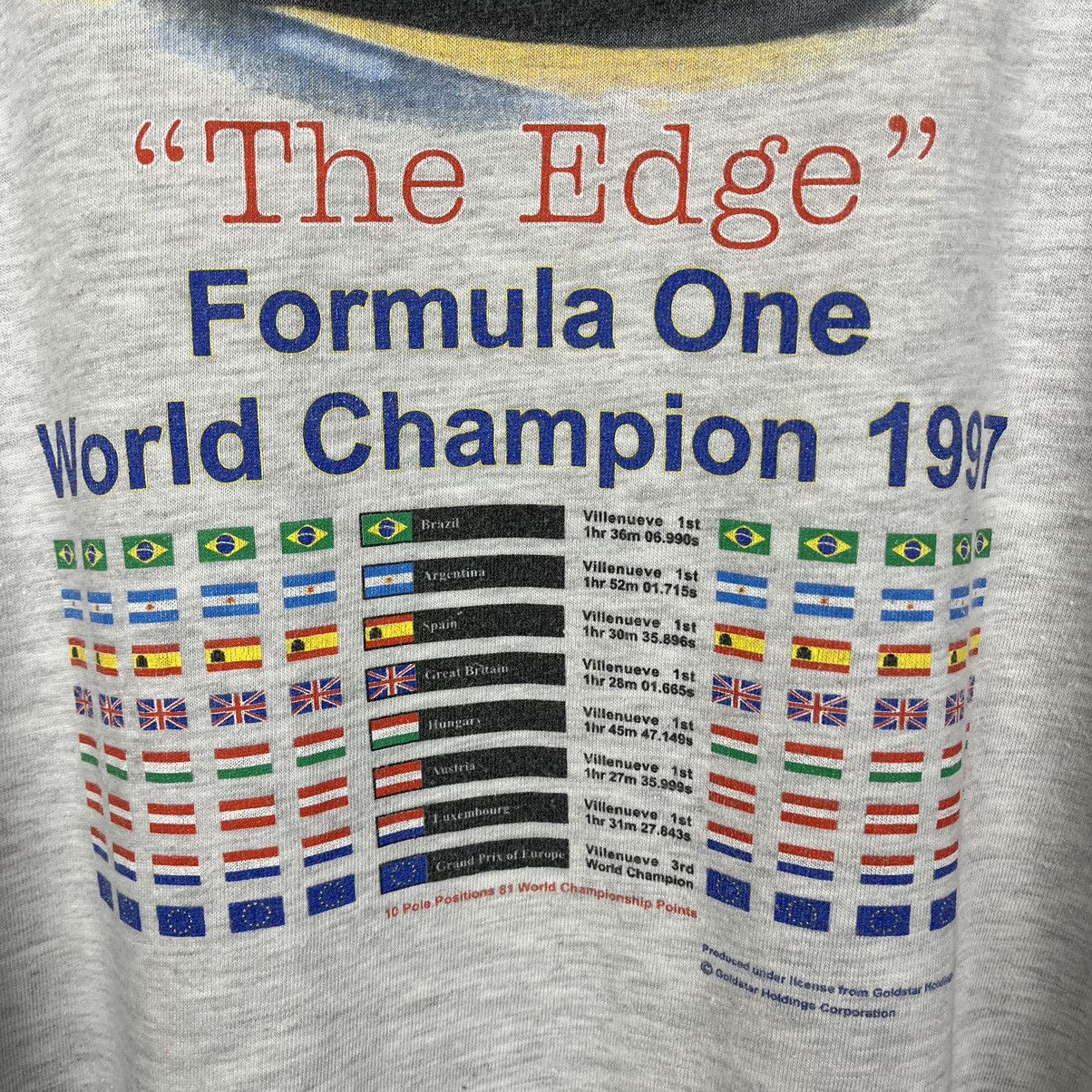Formula 1 Vintage Jacques Villeneuve Formula One Racing T Shirt 1997 Size US XL / EU 56 / 4 - 8 Thumbnail