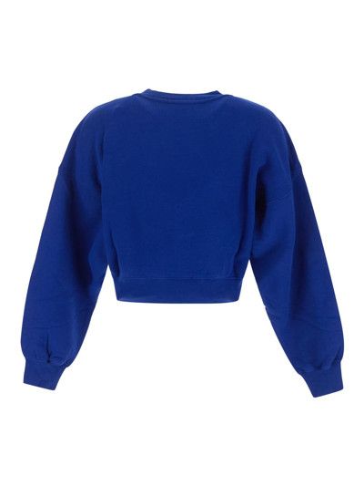 Off-White o1mle0425 Embr Mini Arrow Cropped Crewneck T-Shirt in Blue Size M / US 6-8 / IT 42-44 - 2 Thumbnail