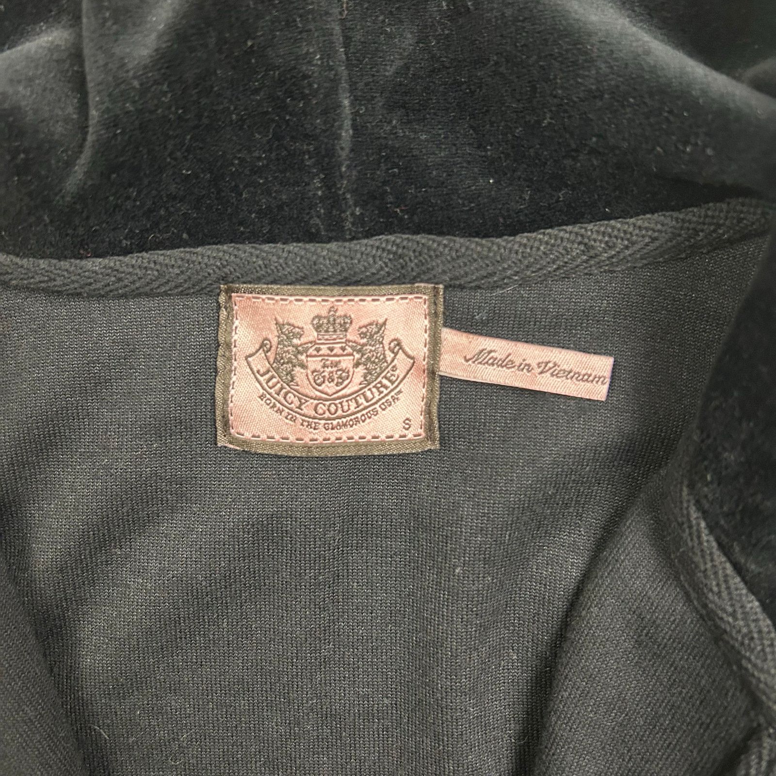 Juicy Couture × Vintage Juicy Couture Rhinestone Encrusted Velour Robertson Hoodie Size S / US 4 / IT 40 - 3 Thumbnail