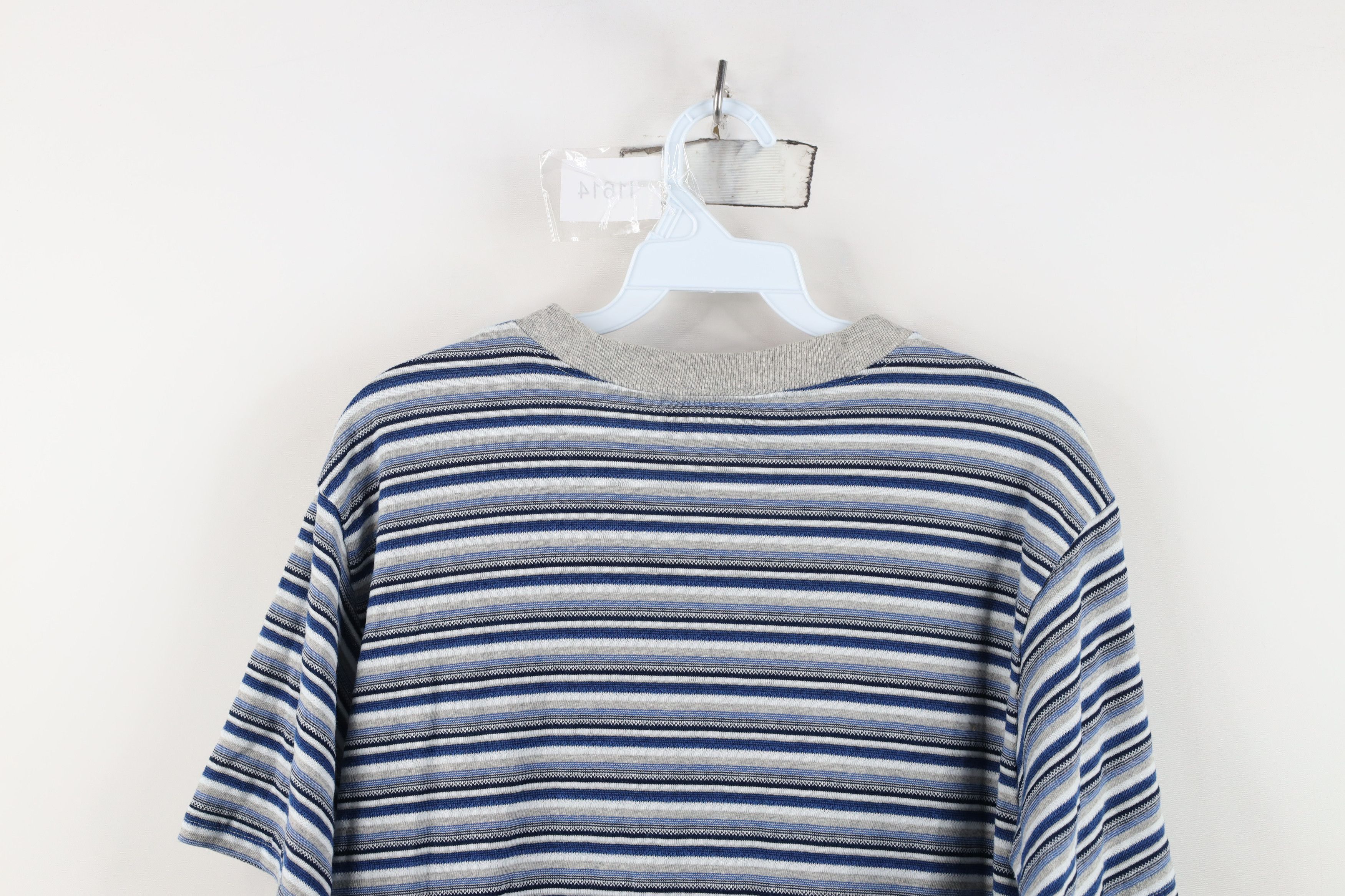 Vintage Vintage 90s Streetwear Striped Knit Short Sleeve T-Shirt Size M / US 6-8 / IT 42-44 - 10 Thumbnail