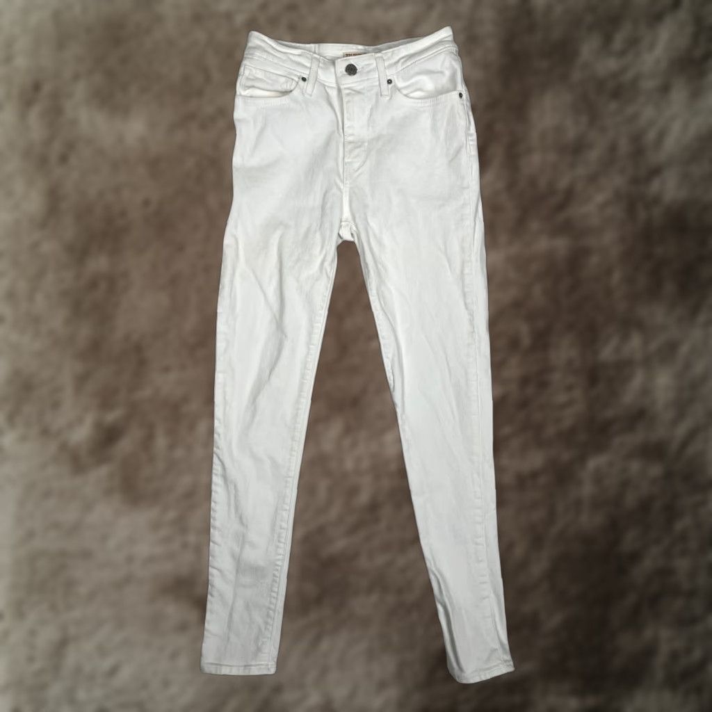 Levi's Levi's 721 High Rise Skinny Jeans Womens 27x30 White Light Wash Stretch Denim Size 27" / US 4 / IT 40 - 1 Thumbnail