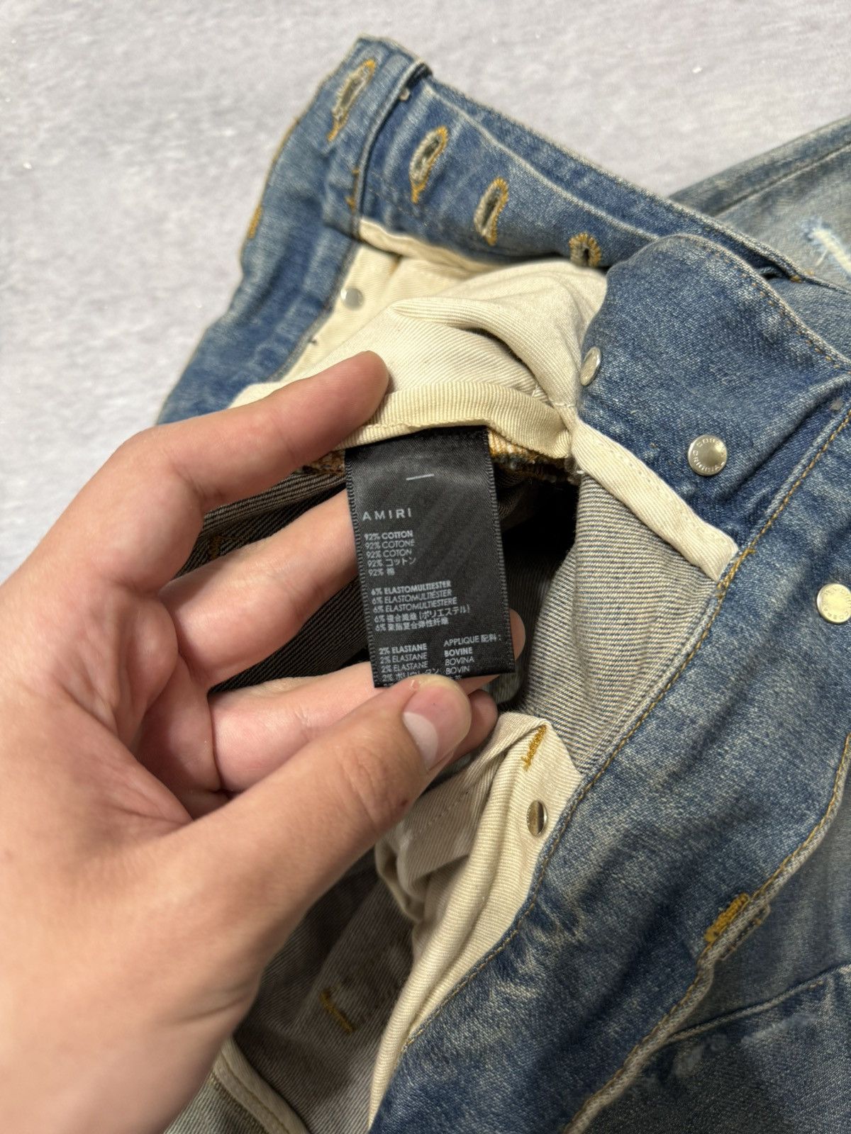 Amiri AMIRI Denim Repair Thrasher Jeans Size US 31 - 12 Thumbnail