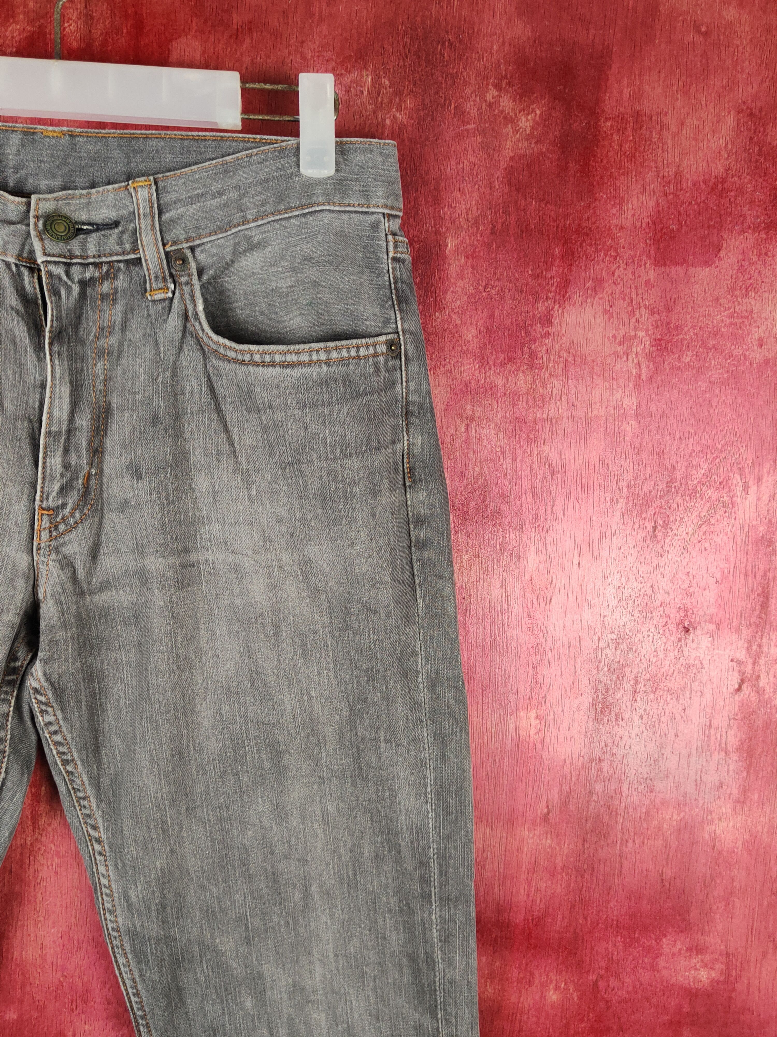 Japanese Brand Uniqlo Dark Gray Faded Distressed Ripped Jeans #S2317 Size US 31 - 5 Thumbnail