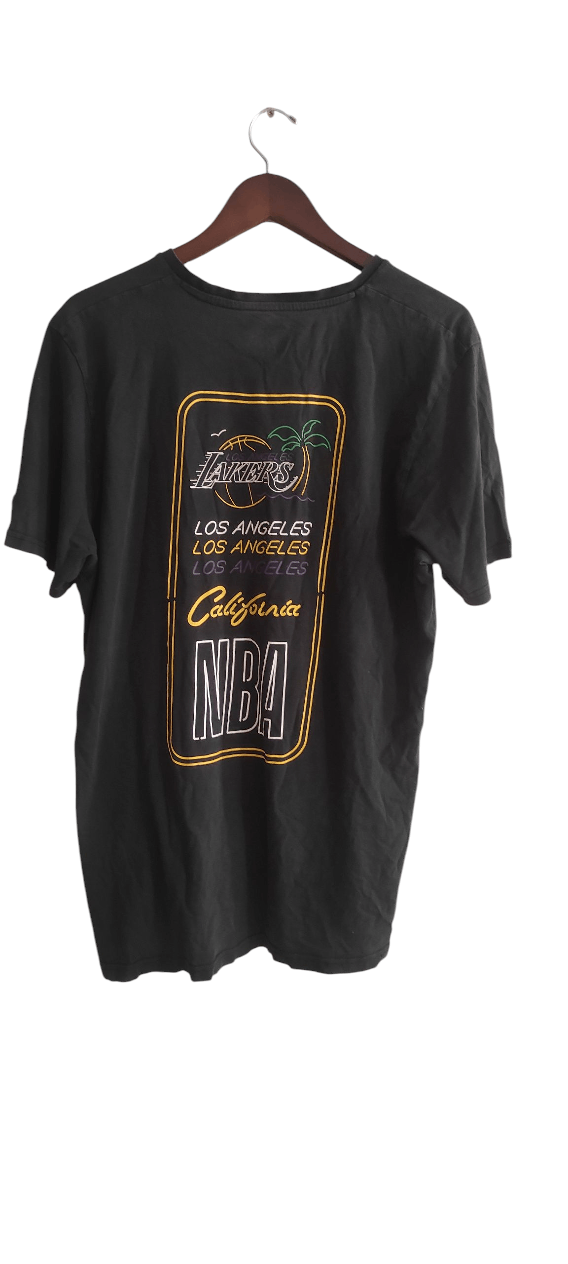 NBA × New Era × Vintage New Era Black NBA Neon Graphic Tee Loslak Blk Men's T-Shirt Size US XL / EU 56 / 4 - 4 Thumbnail