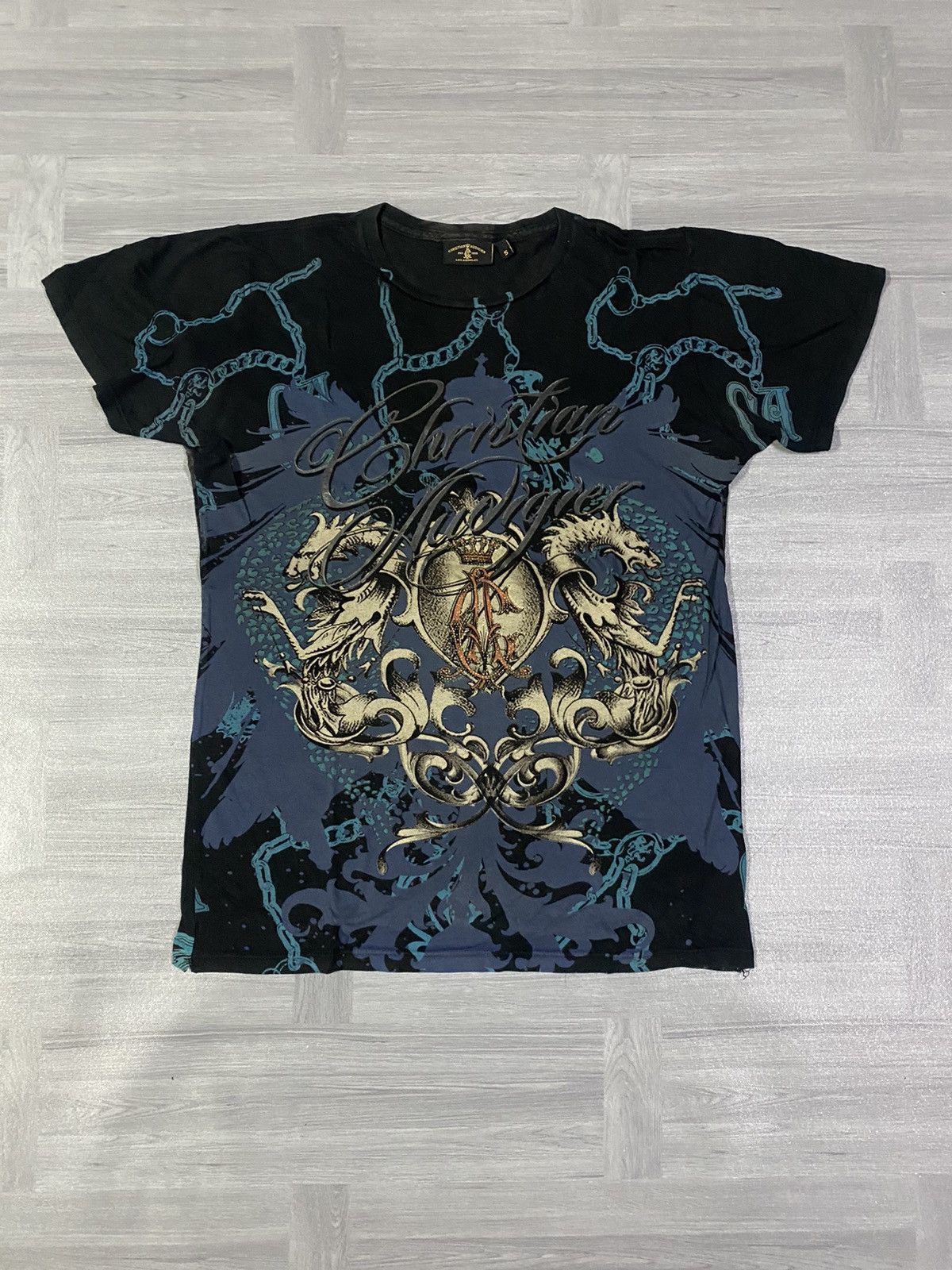 Ed Hardy Vintage Y2K Crristian Audigier Dragon Crown T-Shirt Size US S / EU 44-46 / 1 - 1 Thumbnail