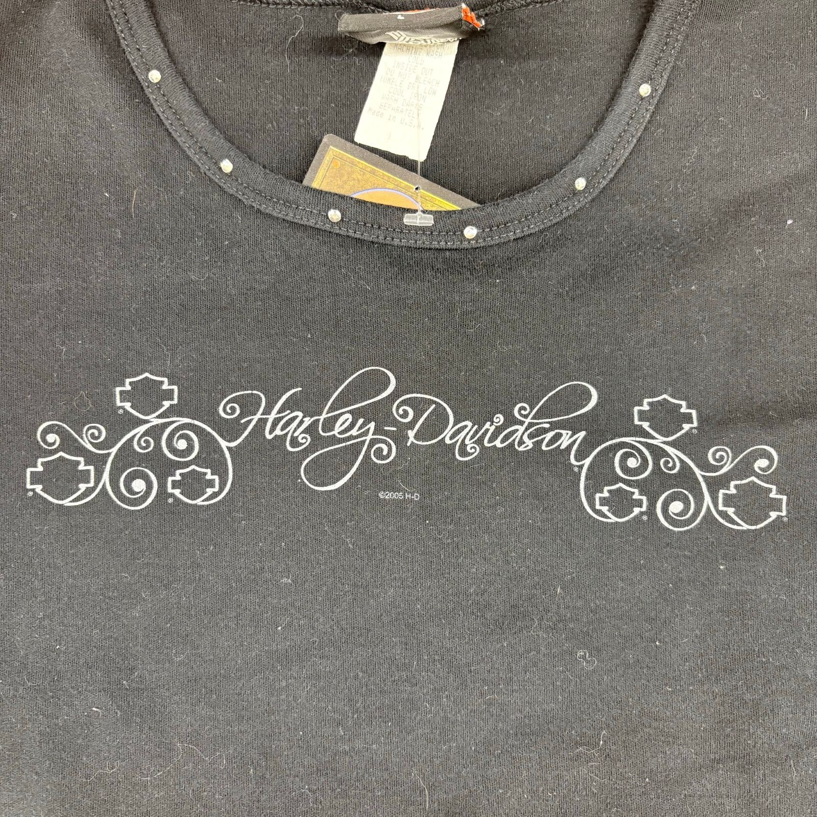 Harley Davidson Y2K Bedazzled Harley Davidson Baby Tee Size L / US 10 / IT 46 - 5 Thumbnail