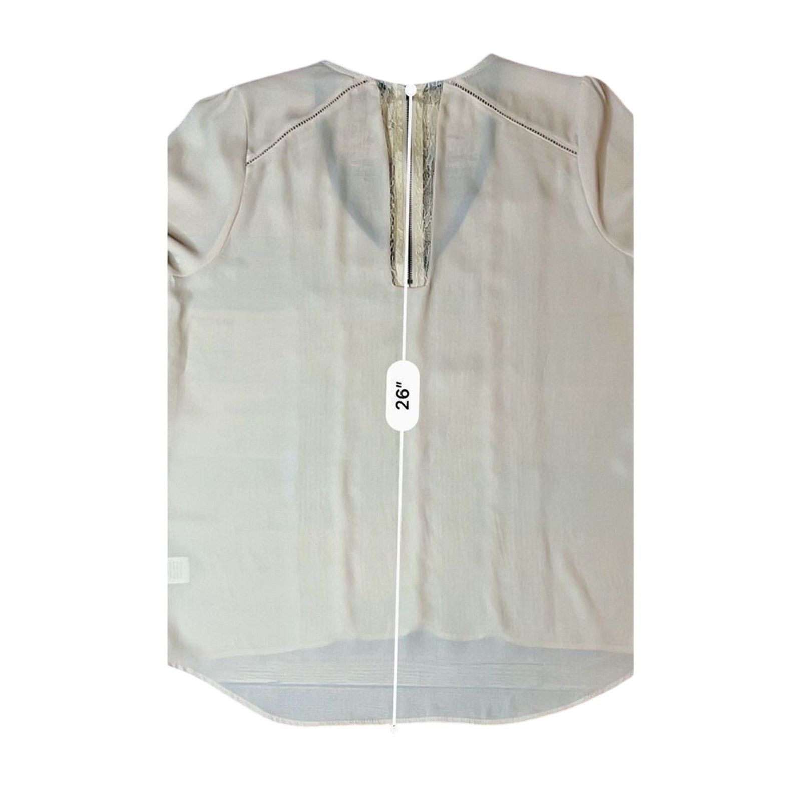 Other Daniel Rainn Sheer Pleated Cream Blouse MEDIUM Cottage Size M / US 6-8 / IT 42-44 - 8 Thumbnail