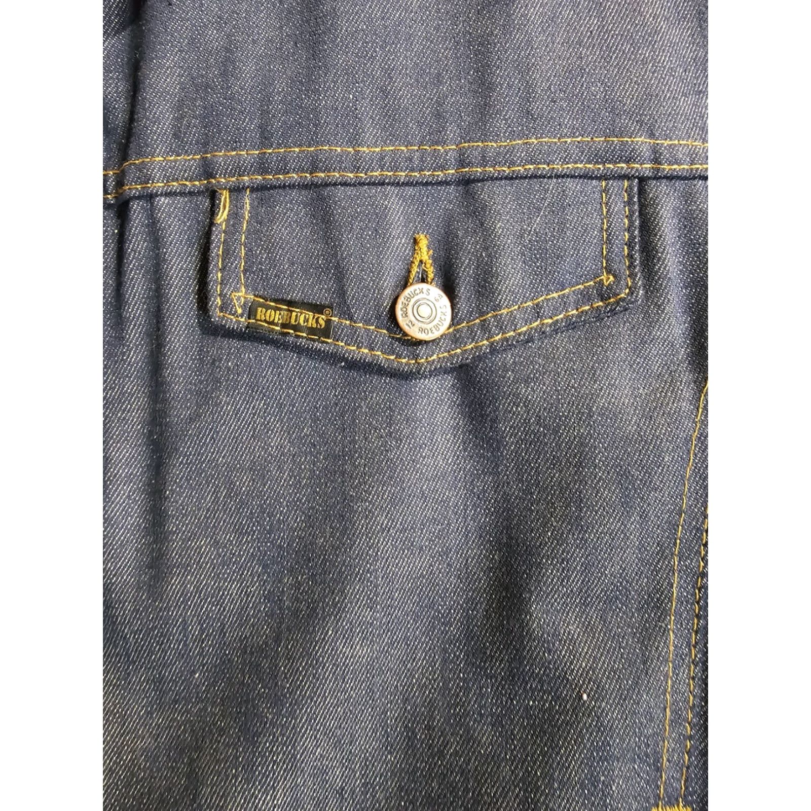 Sears VINTAGE Sears Roebucks Denim Sherpa Lined Chore Jacket Button Up Men's 46 R Blue Denim Jacket Western USA 80s Mens Size US S / EU 44-46 / 1 - 6 Thumbnail