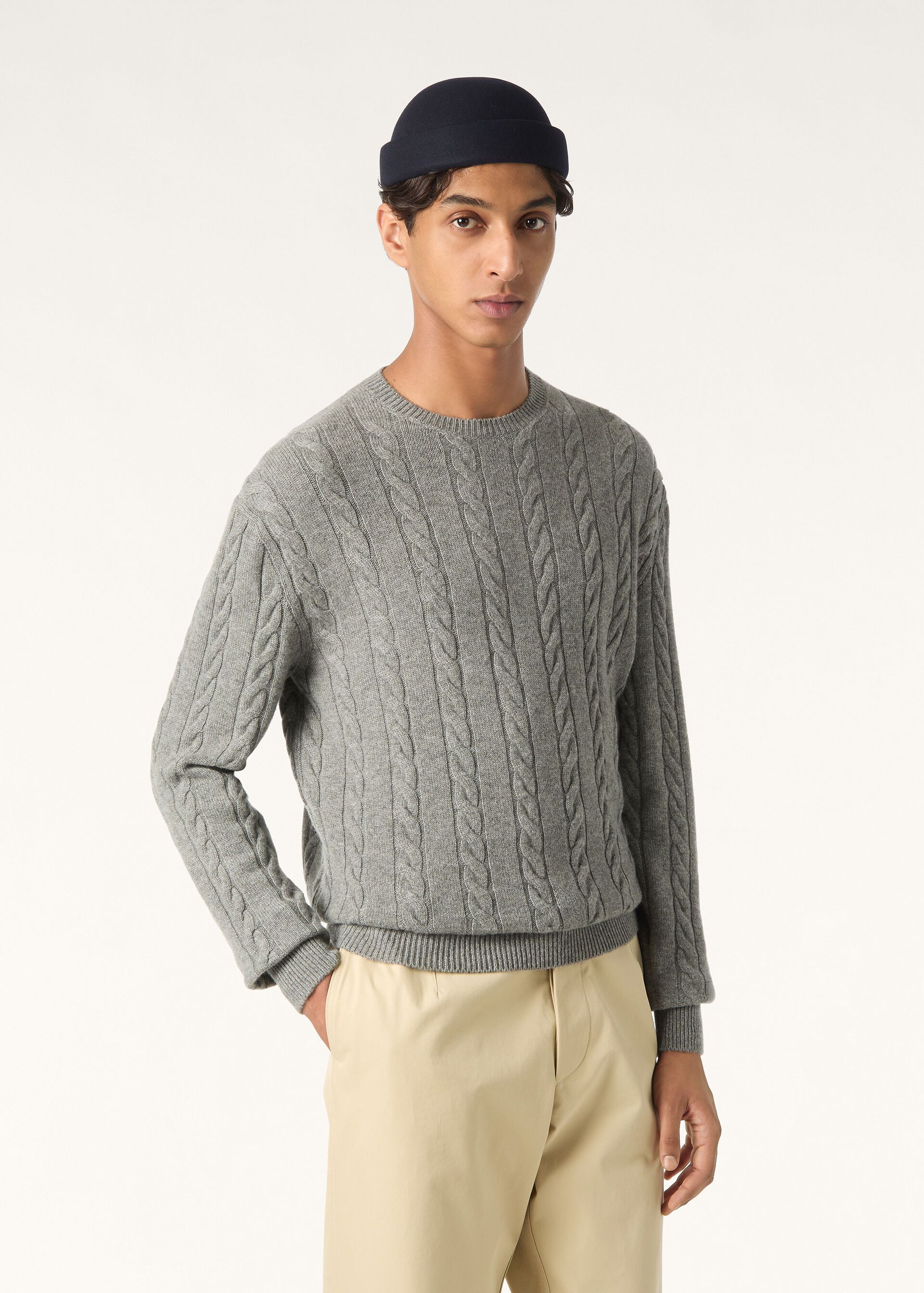 Loro Piana os11x0226 FAQ4517 Cedar Crewneck Sweater in Glacier Sky Size US L / EU 52-54 / 3 - 4 Thumbnail