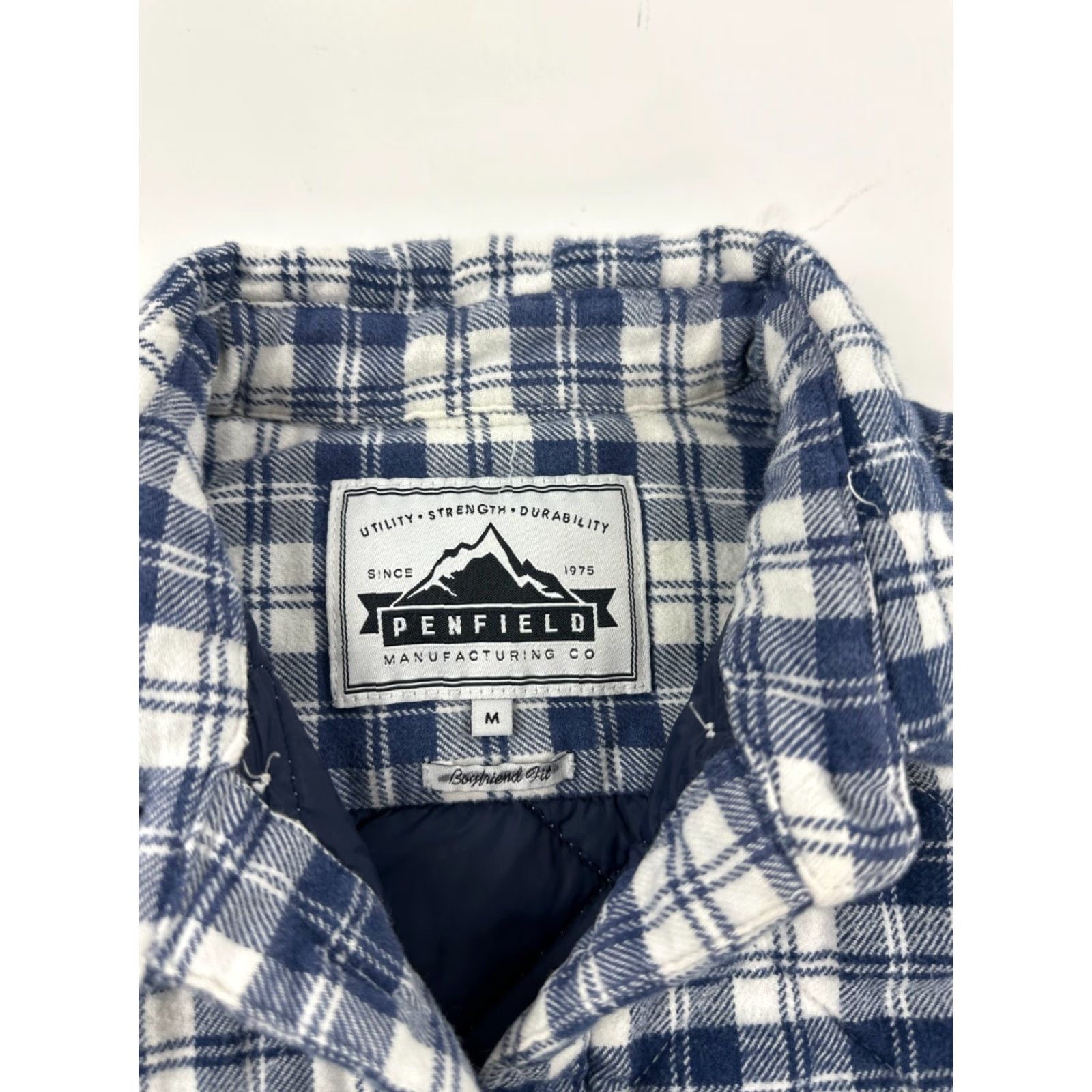 Penfield Penfield Shacket Womens Medium Blue White Plaid Quilted Flannel Boyfriend Fit Size M / US 6-8 / IT 42-44 - 6 Thumbnail