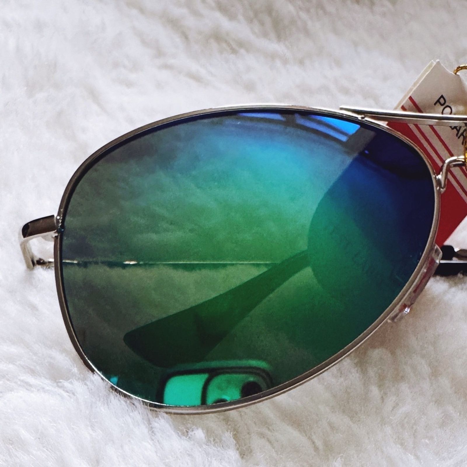 Other Zuri Silver w/ Green & Blue Lense Mirrored Sunglasses Size ONE SIZE - 2 Thumbnail