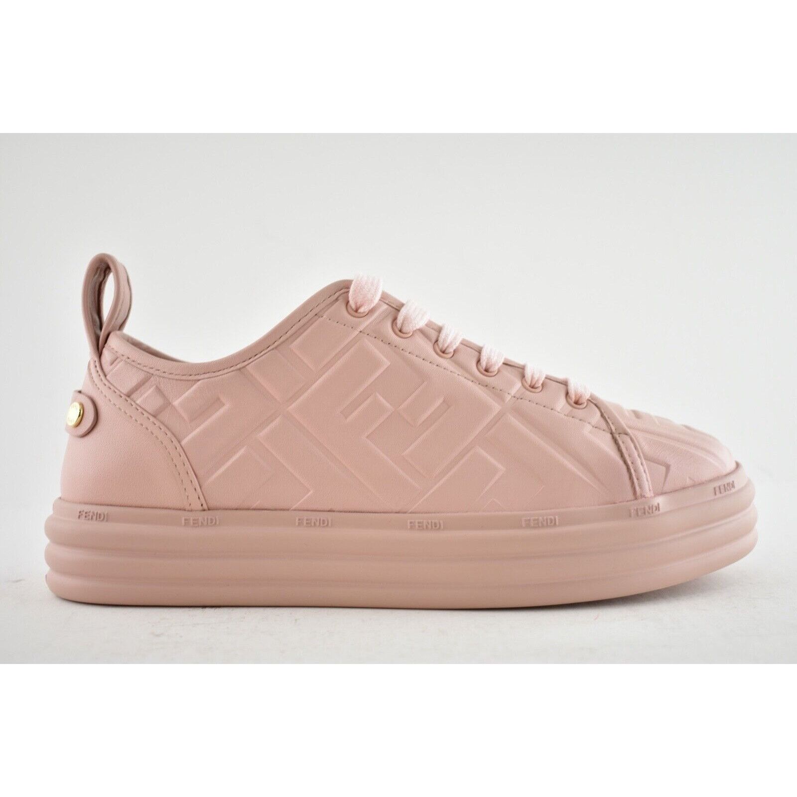 Fendi Rise Leather Embossed FF Logo Low Top Trainer Sneaker 41 Size US 11 / IT 41 - 3 Thumbnail
