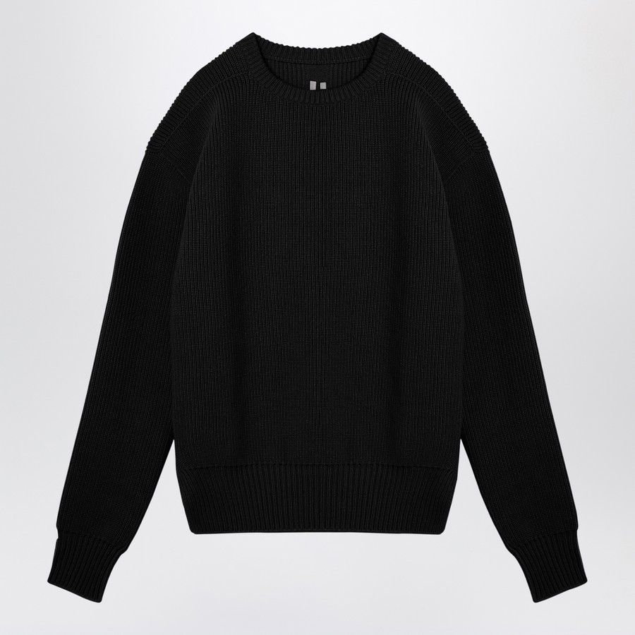 Rick Owens o1d2blof0724 Wool Crew neck Sweater in Black Size US L / EU 52-54 / 3 - 1 Thumbnail