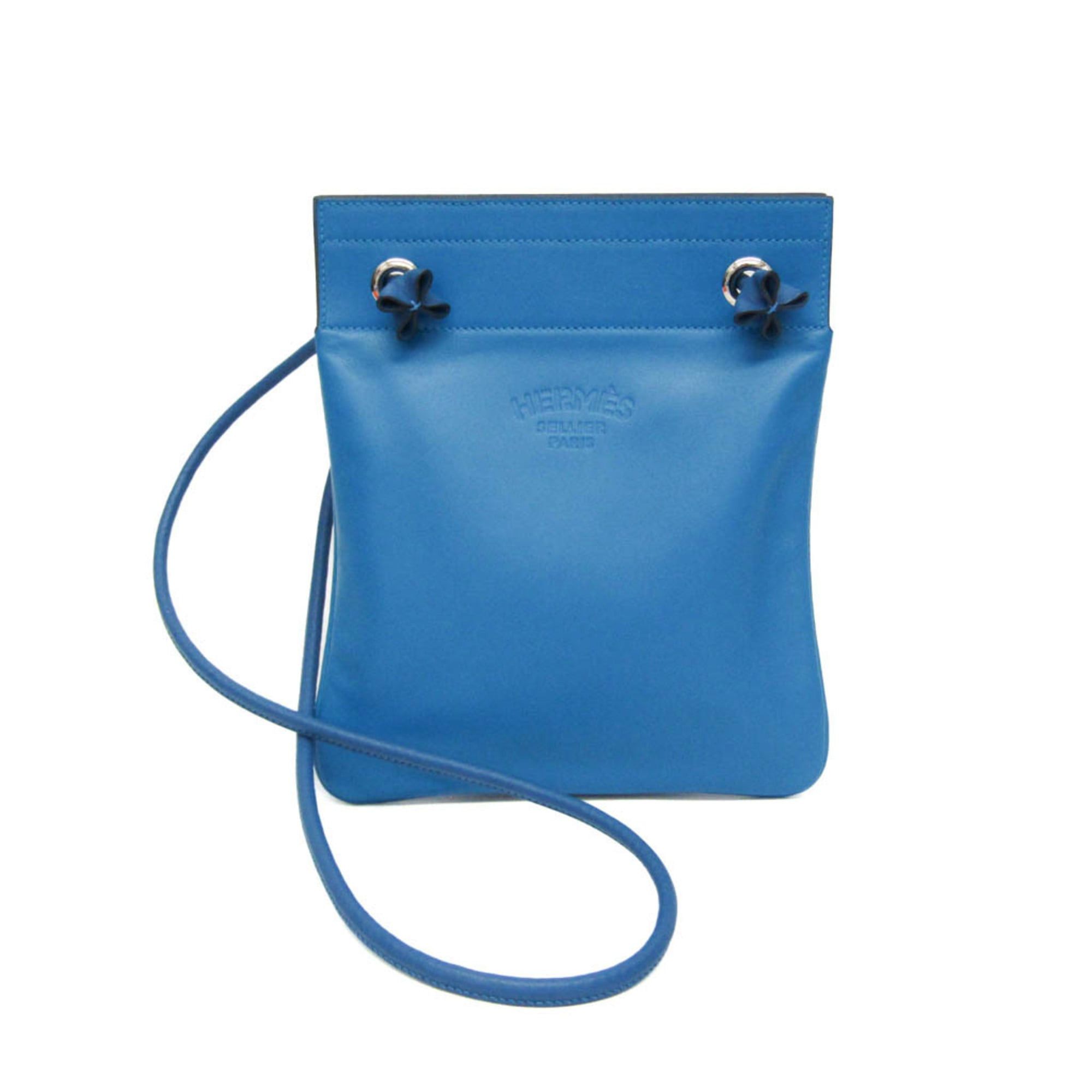 Hermes Hermes Aline Mini H082365CKAA Women's Agneau Milo,Swift Leather Shoulder Bag Blue Size ONE SIZE - 1 Thumbnail