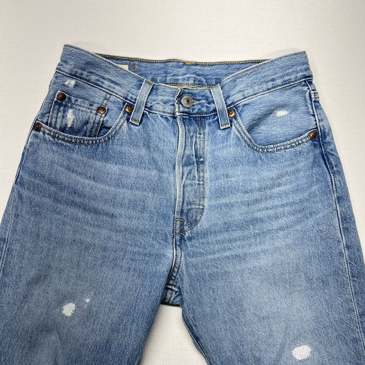 Levi's Levis Premium Jeans Blue 501 Straight Original Denim Ripped Size 25" / US 0 / IT 36 - 6 Thumbnail