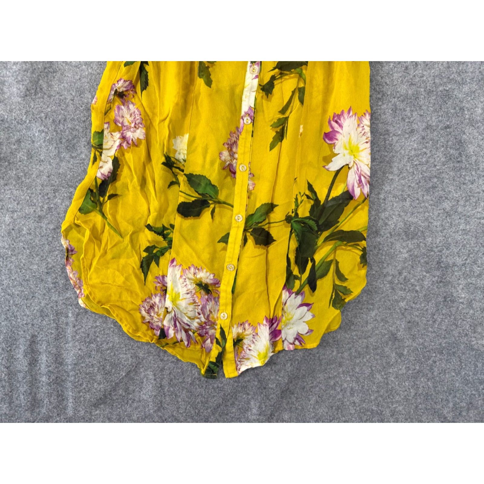 Anthropologie Maeve By Anthropologie Sheer Shirt Womens 4 Duchess Yellow Floral Sleeveless Geometric? Wait Size S / US 4 / IT 40 - 4 Thumbnail